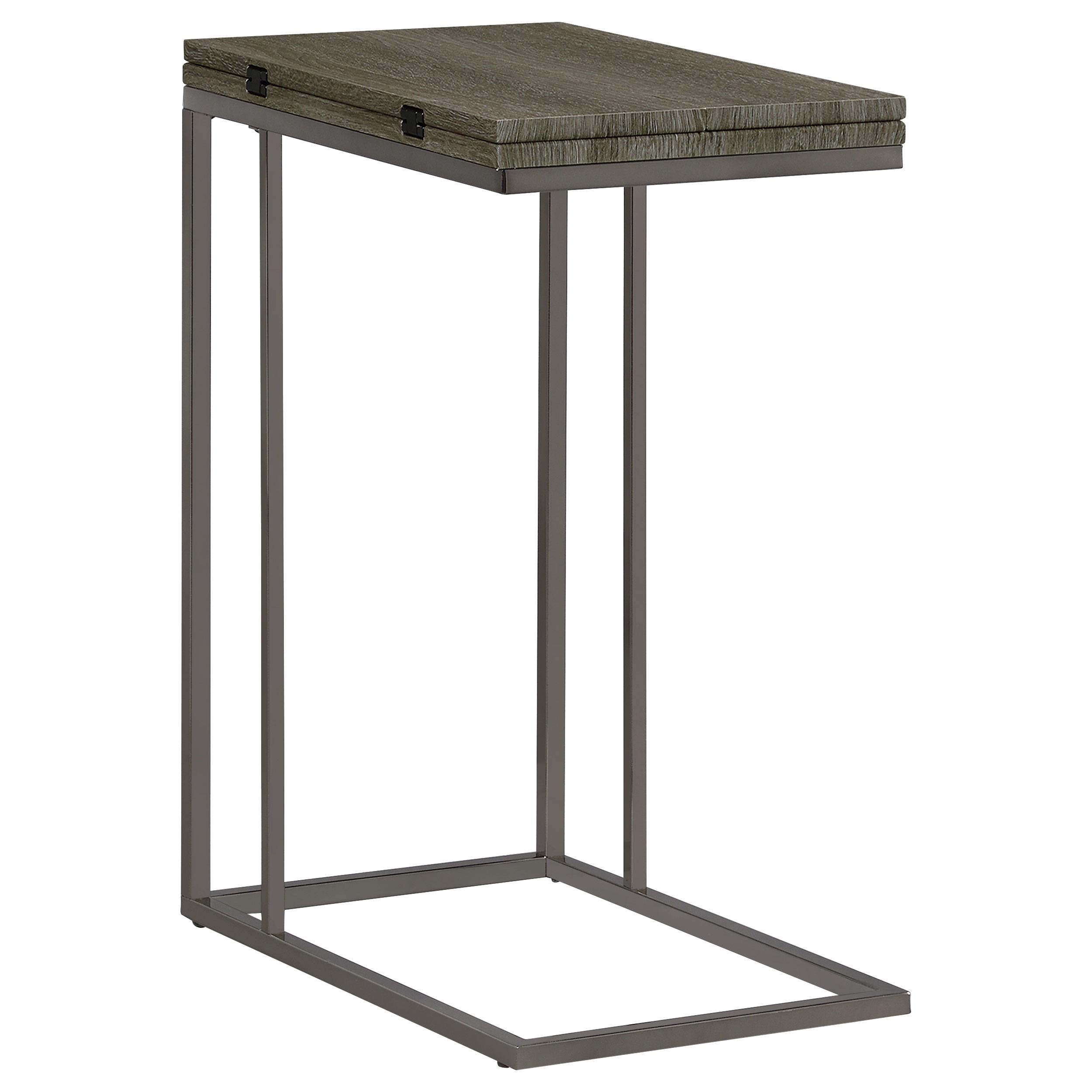 Coaster Furniture Pedro 902864 Expandable C-Shaped Sofa Side Table - Weathered Grey - Image 1