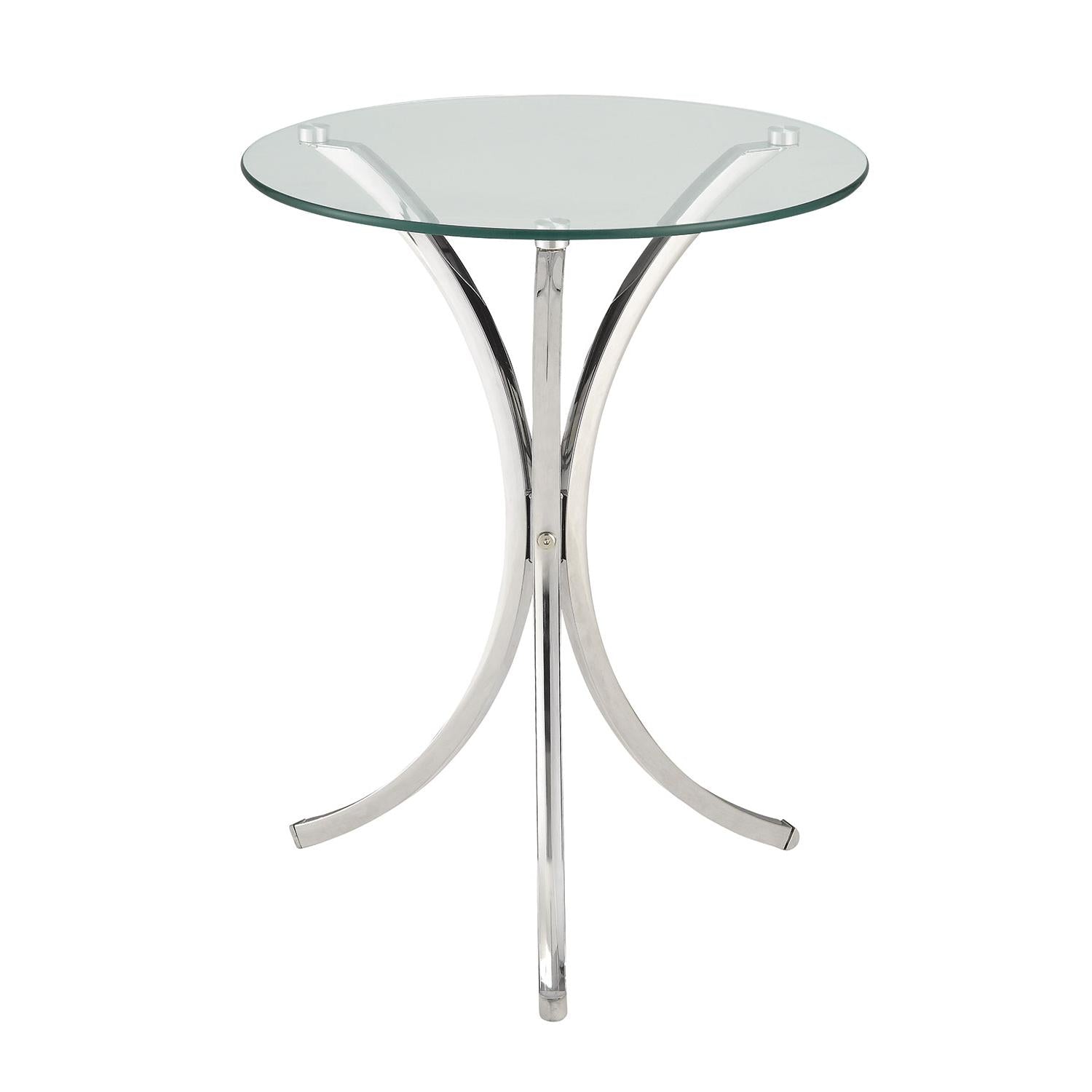Coaster Furniture Eloise 902869 Round Glass Top Accent Side Table - Chrome - Image 1