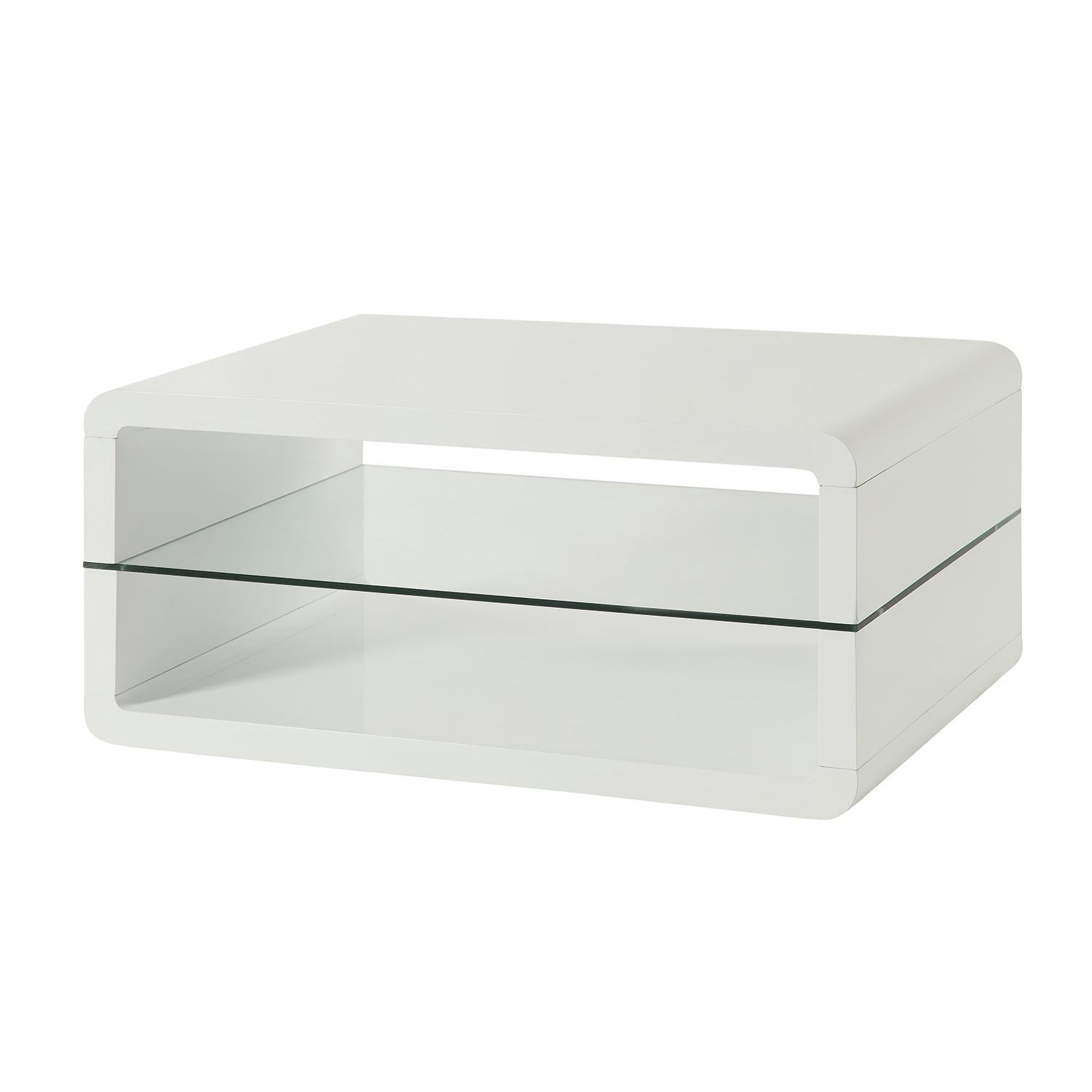 Coaster Furniture Elana 703268 1-shelf Rectangular Coffee Table - White High Gloss - Image 1