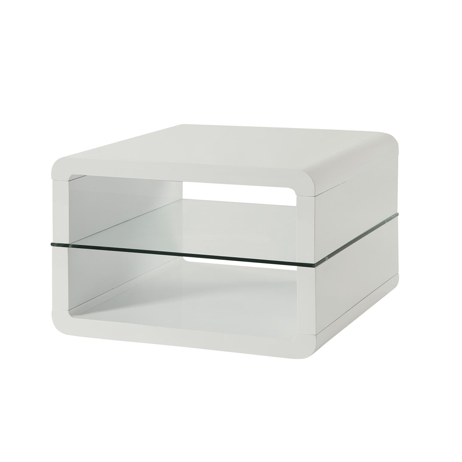 Coaster Furniture Elana 703267 1-shelf Rectangular Side End Table - White High Gloss - Image 1