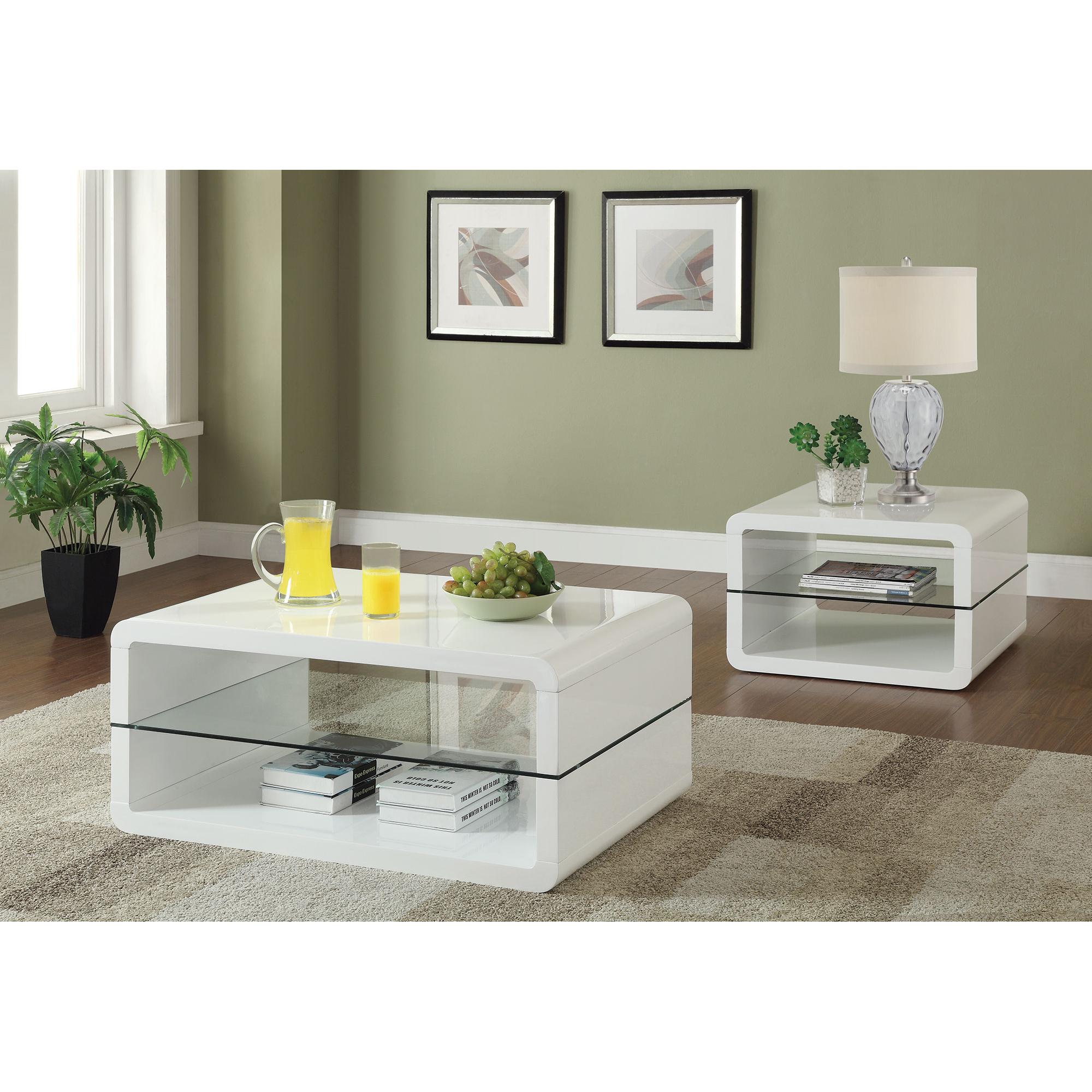 Coaster Furniture Elana 703267 1-shelf Rectangular Side End Table - White High Gloss - Image 3