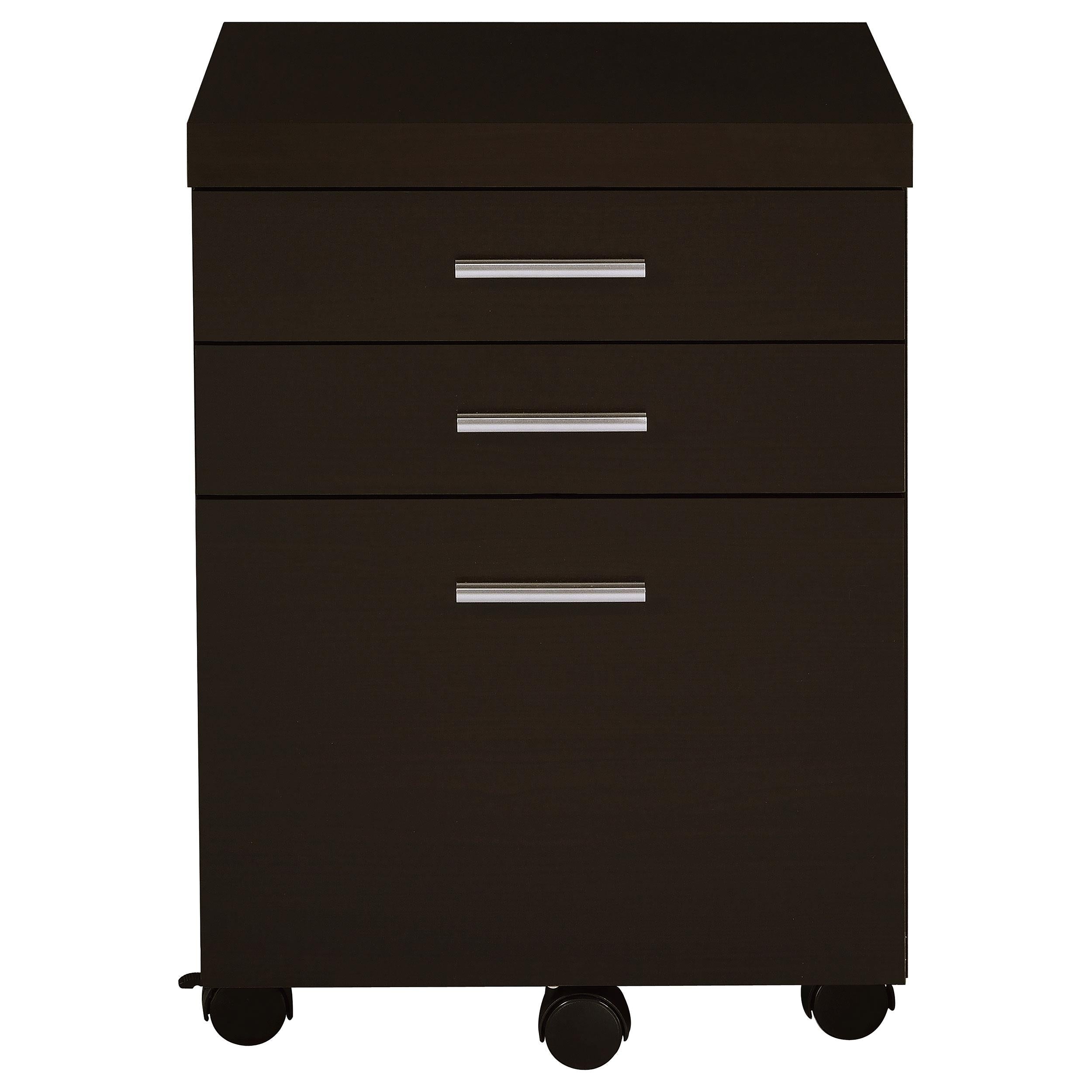 Coaster Furniture Skylar 800894 3-Drawer Home Office Mobile File Cabinet - Cappuccino - Image 3