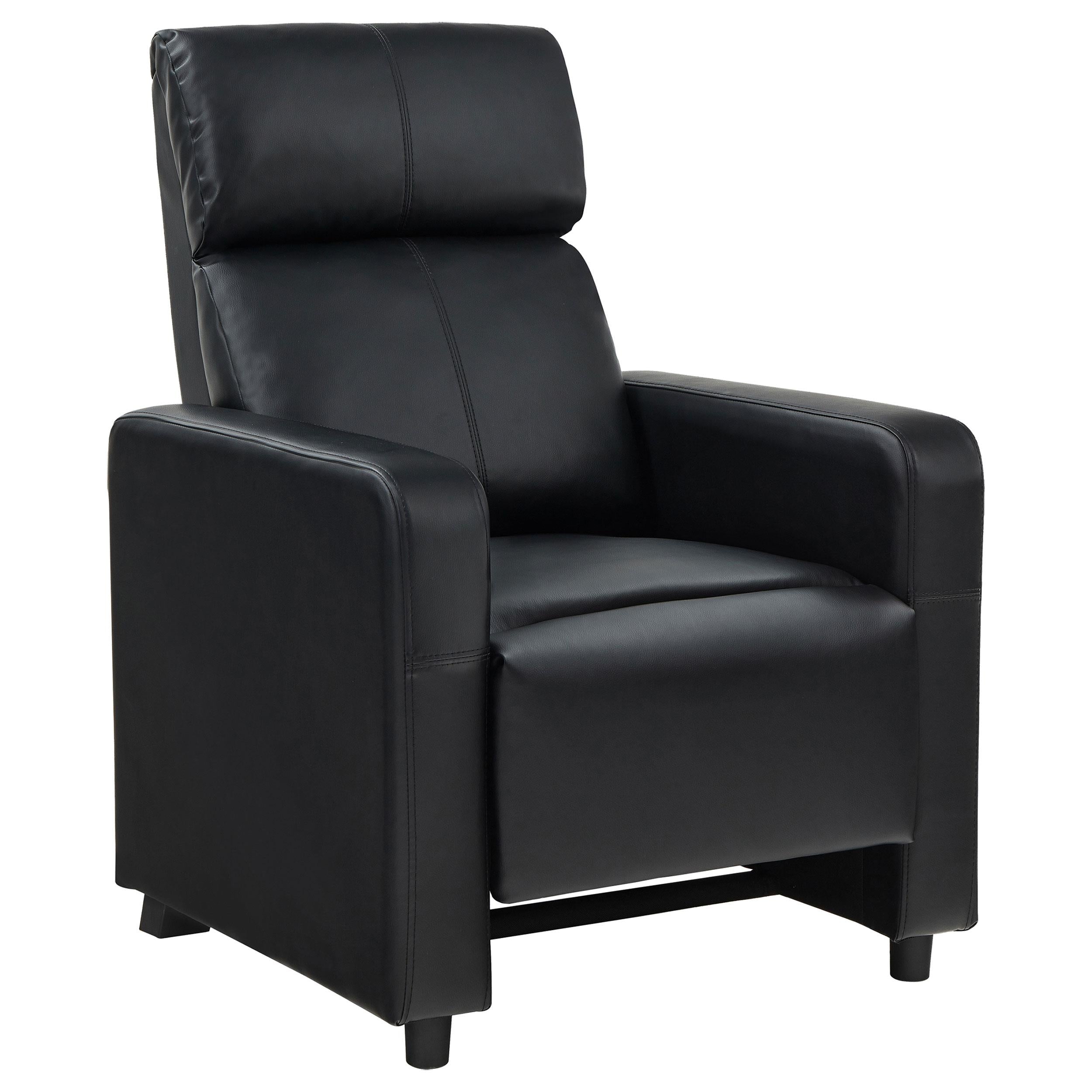 Coaster Furniture Toohey 600181 Upholstered Home Theater Push Back Recliner – Black