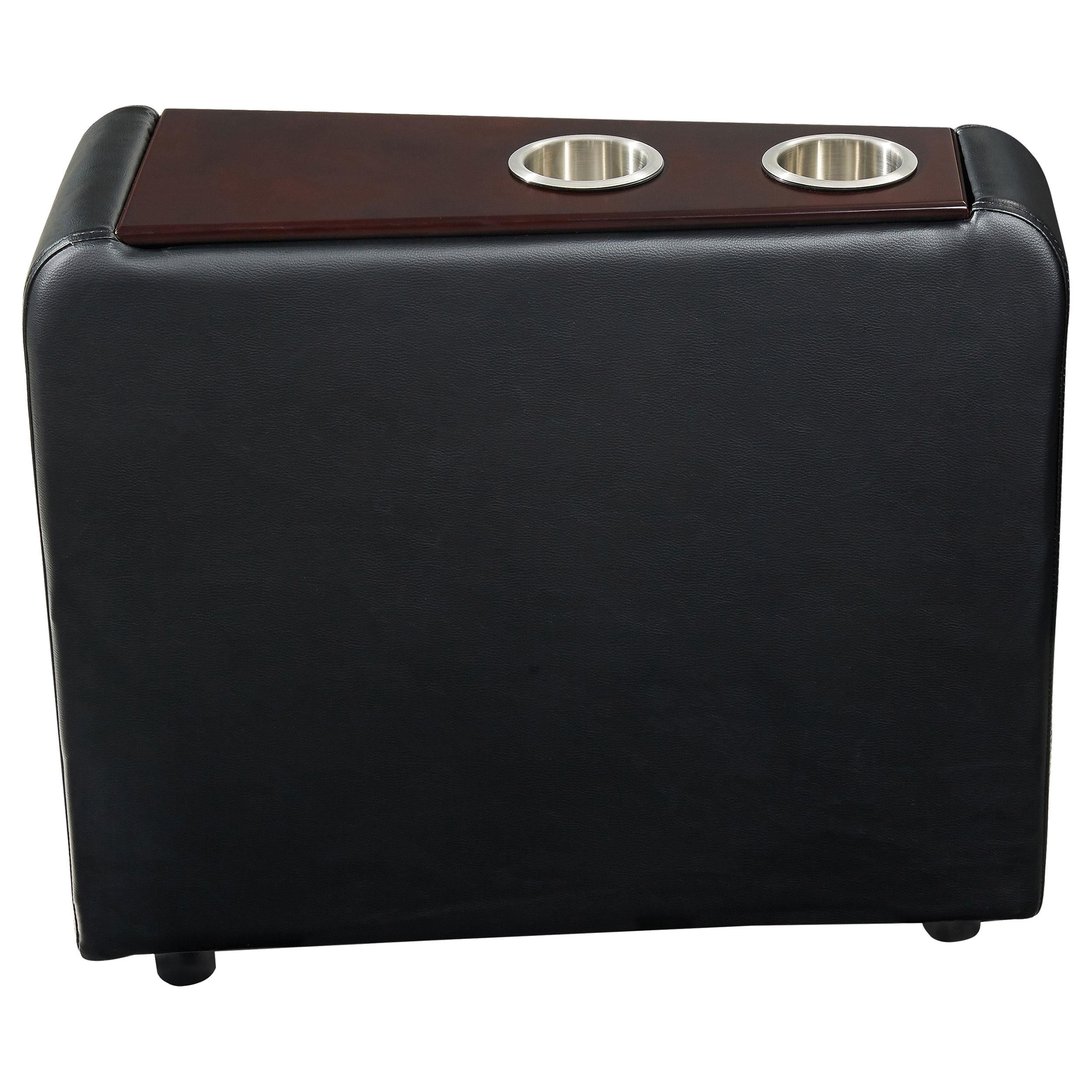 Coaster Furniture Toohey 600182 Upholstered Home Theater Storage Wedge Console - Black - Image 2