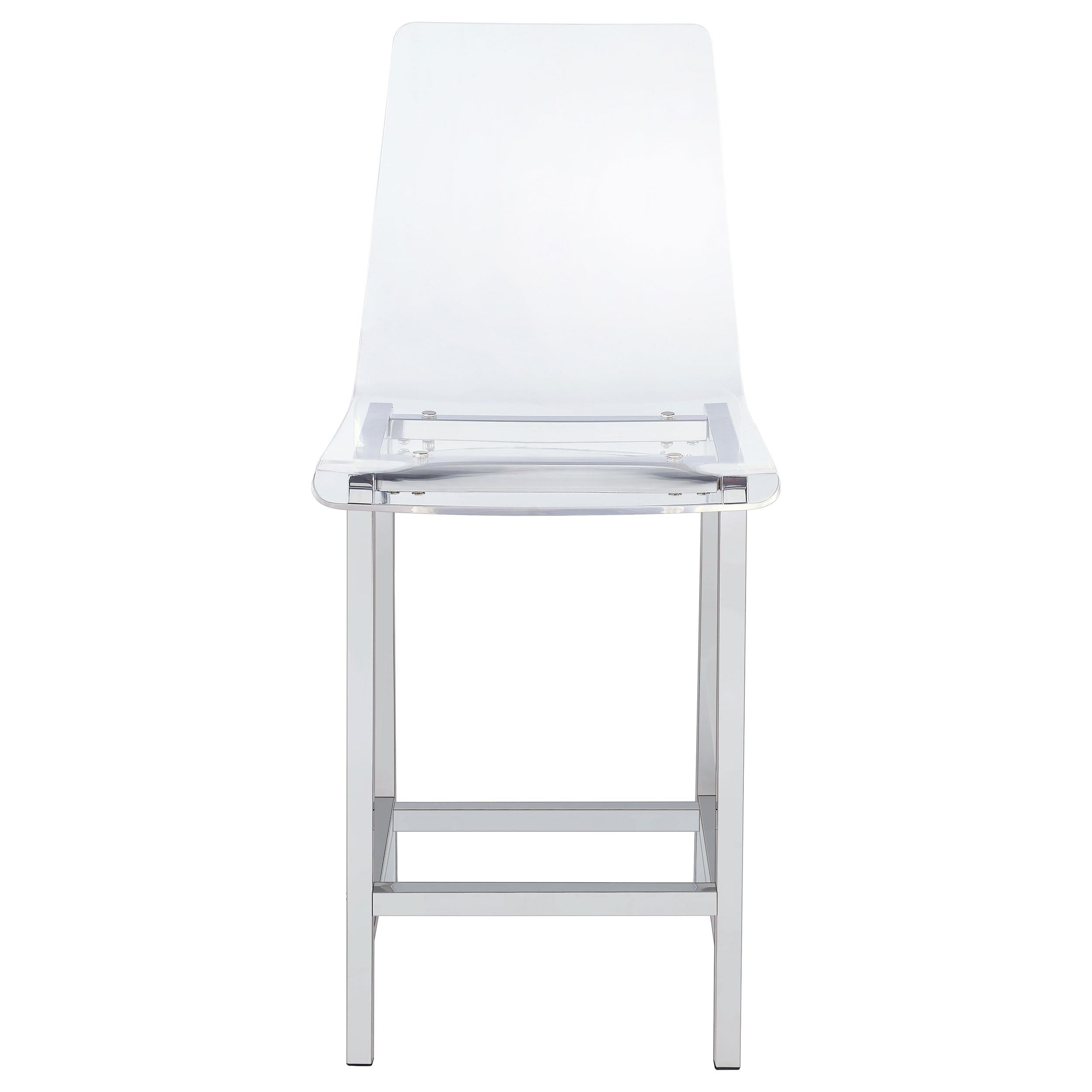 Coaster Furniture Juelia 100265 Clear Acrylic Counter Chair - Chrome (Set of 2) - Image 2