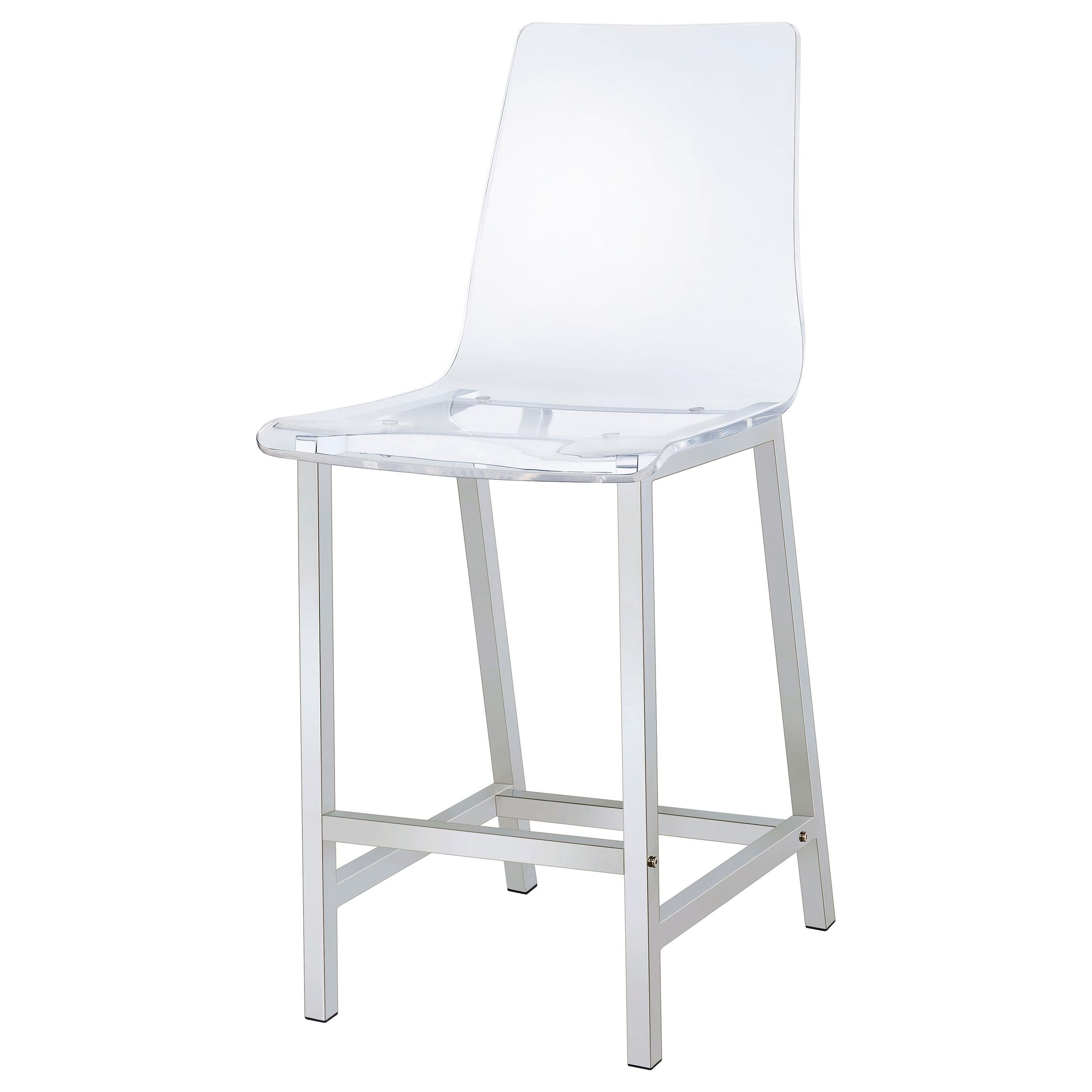 Coaster Furniture Juelia 100265 Clear Acrylic Counter Chair - Chrome (Set of 2) - Image 3