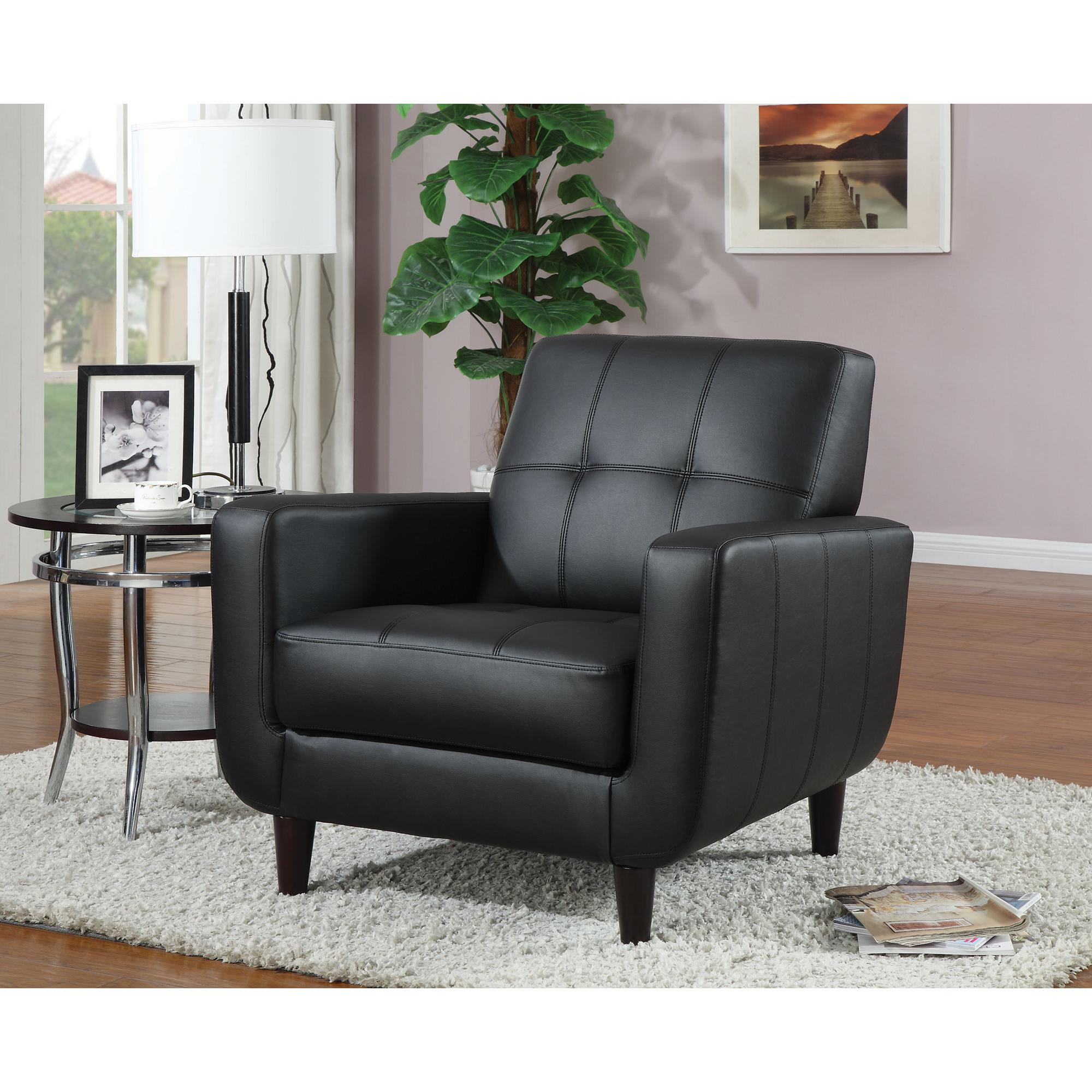 Coaster Furniture Aaron 900204 Upholstered Track Arm Tufted Accent Chair - Black - Image 2