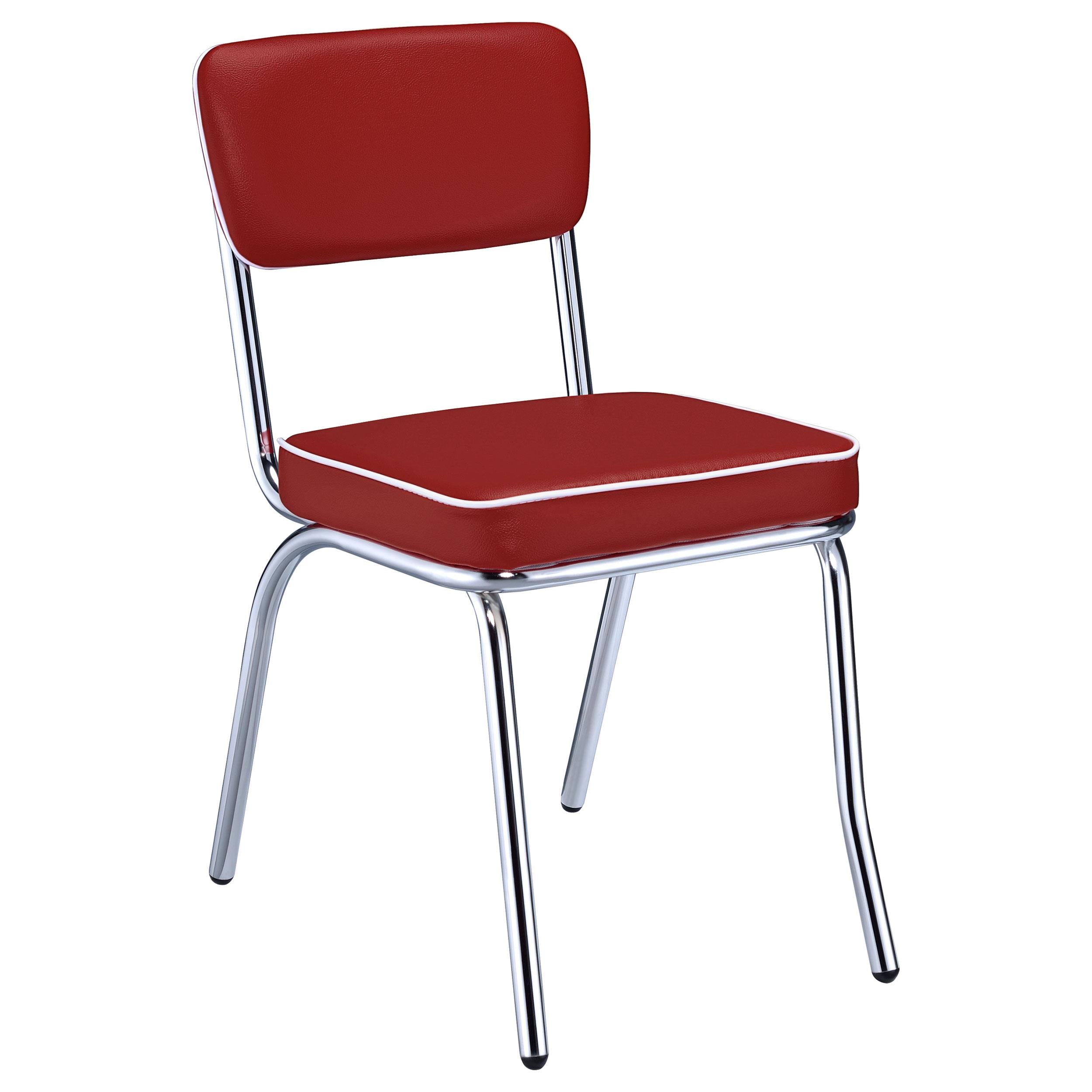 Coaster Furniture Retro 2450R Upholstered Dining Side Chair - Red (Set of 2) - Image 1