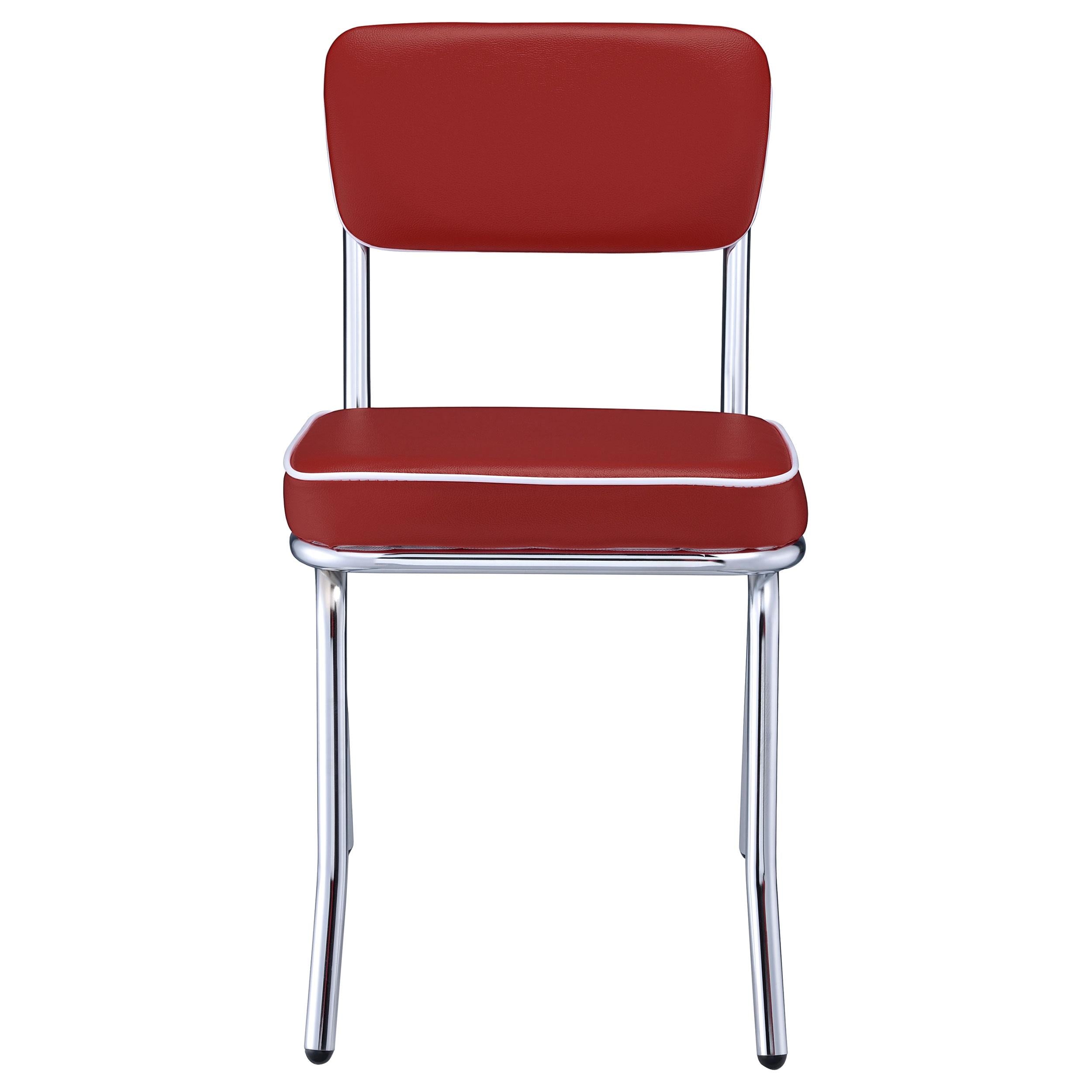 Coaster Furniture Retro 2450R Upholstered Dining Side Chair - Red (Set of 2) - Image 2