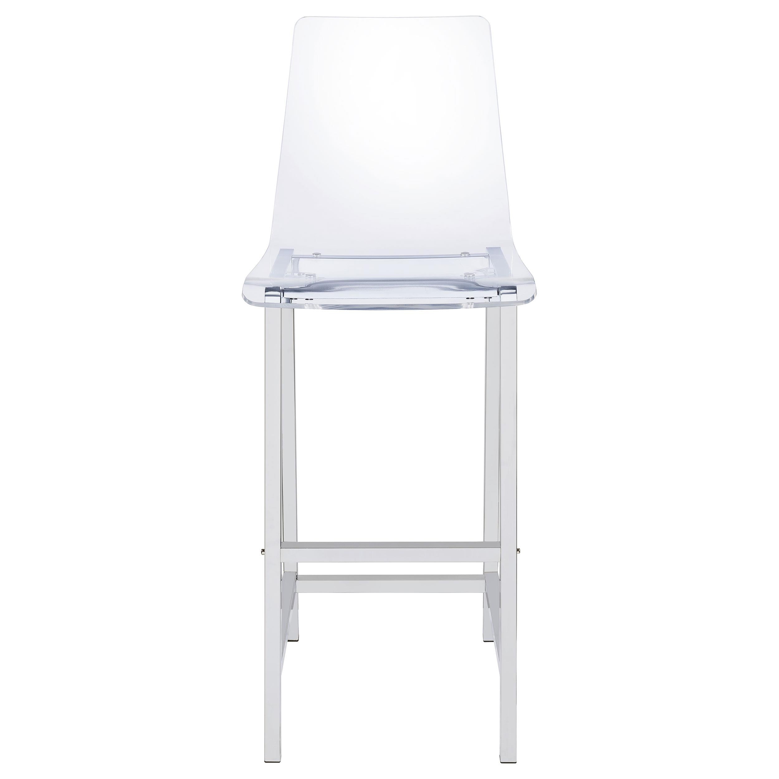 Coaster Furniture Juelia 100295 Clear Acrylic Bar Chair - Chrome (Set of 2) - Image 2