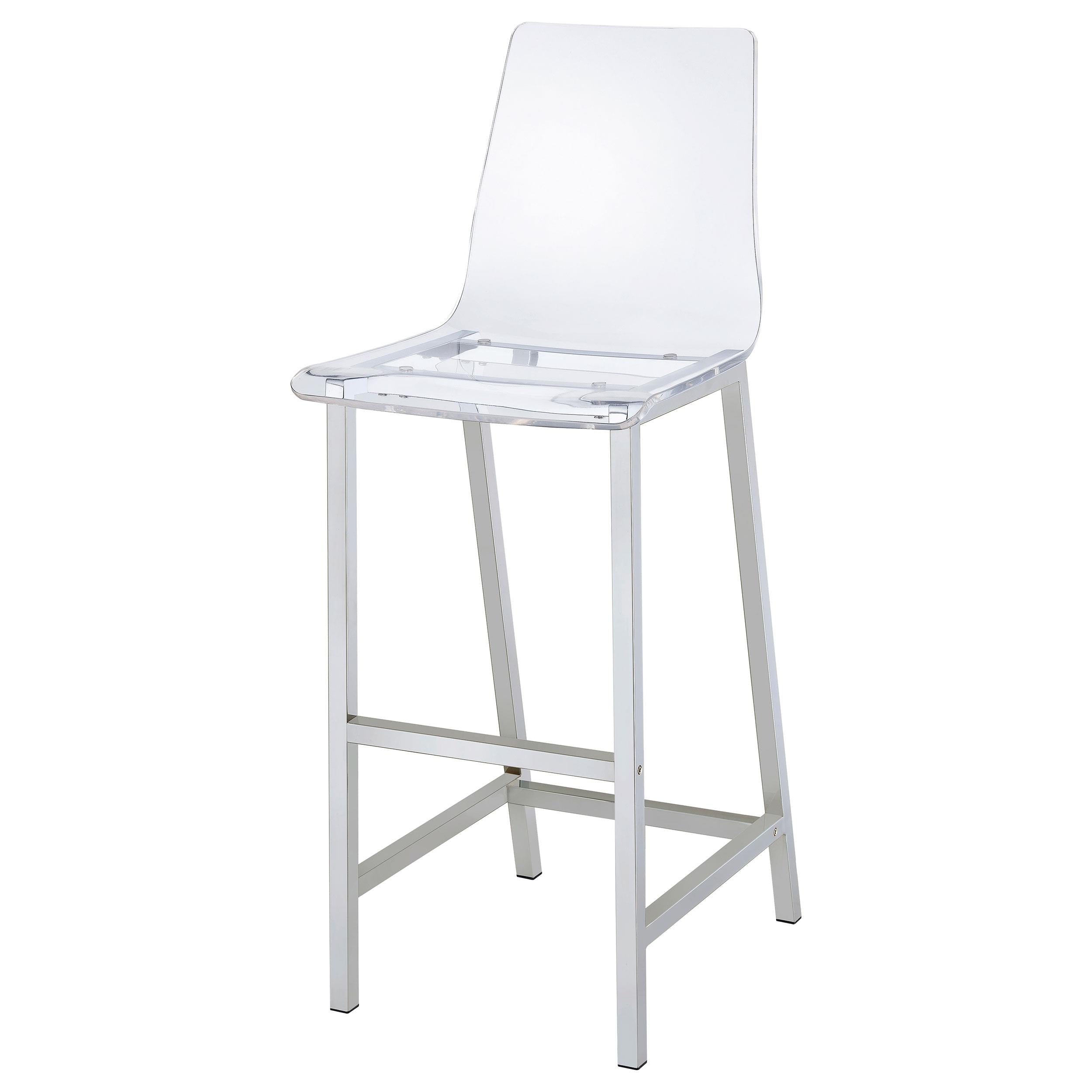 Coaster Furniture Juelia 100295 Clear Acrylic Bar Chair - Chrome (Set of 2) - Image 3