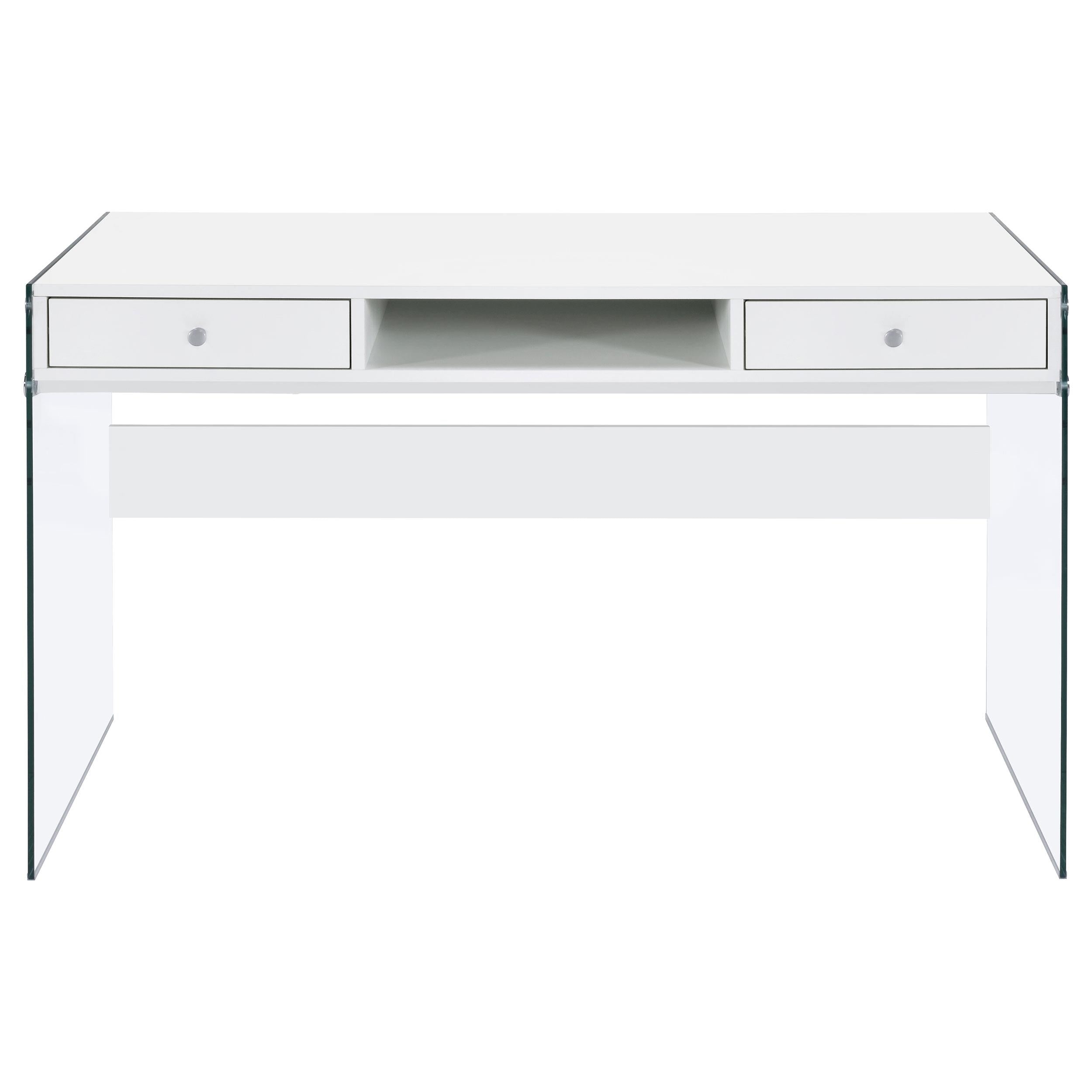 Coaster Furniture Dobrev 800829 48-inch 2-Drawer Writing Desk - White High Gloss - Image 3