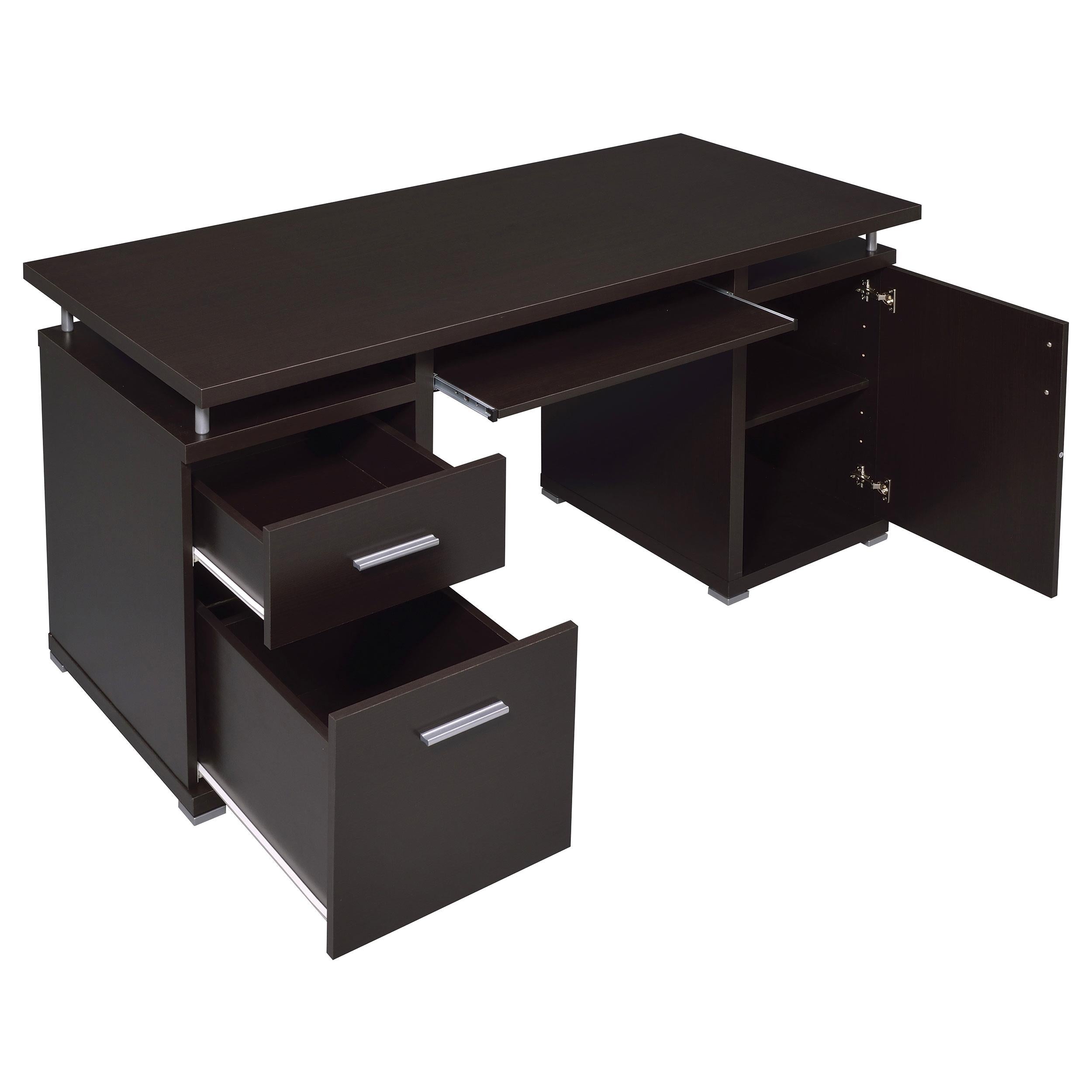 Coaster Furniture Tracy 800107 55-inch 2-Drawer Office Computer Desk - Cappuccino - Image 2
