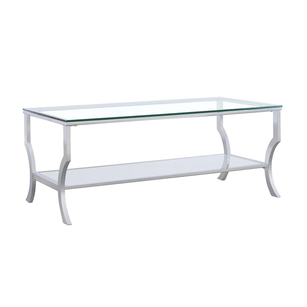 Coaster Furniture Saide 720338 Rectangular Glass Top Coffee Table - Chrome - Image 1