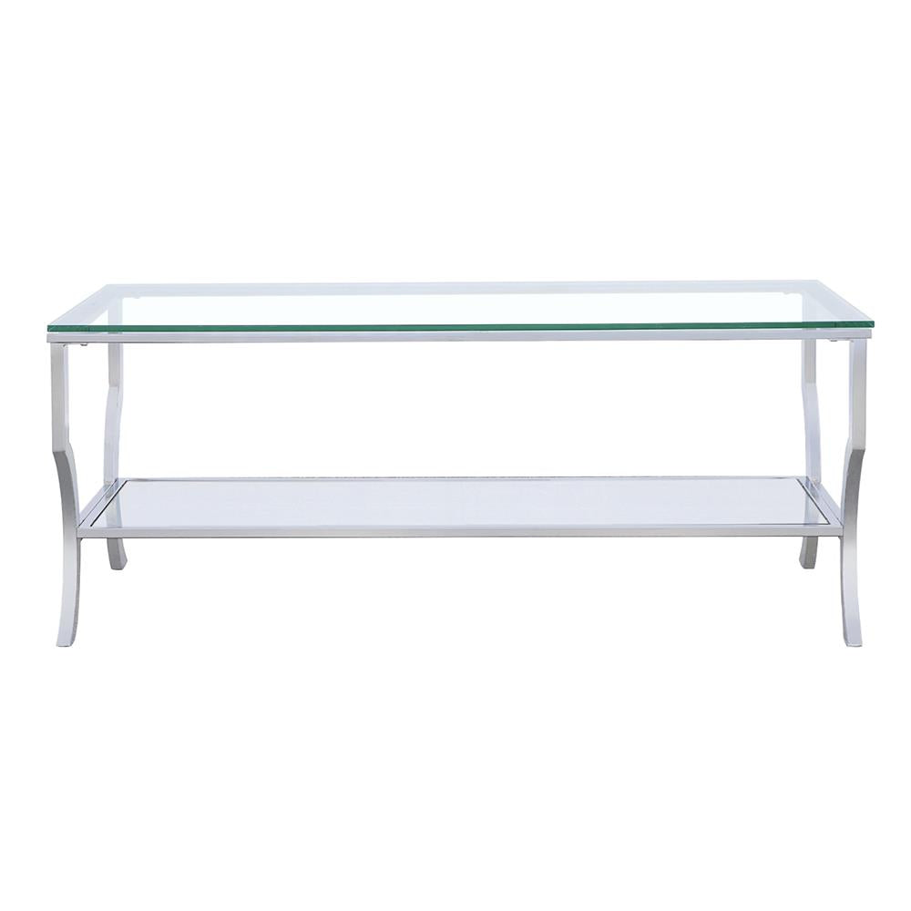 Coaster Furniture Saide 720338 Rectangular Glass Top Coffee Table - Chrome - Image 2