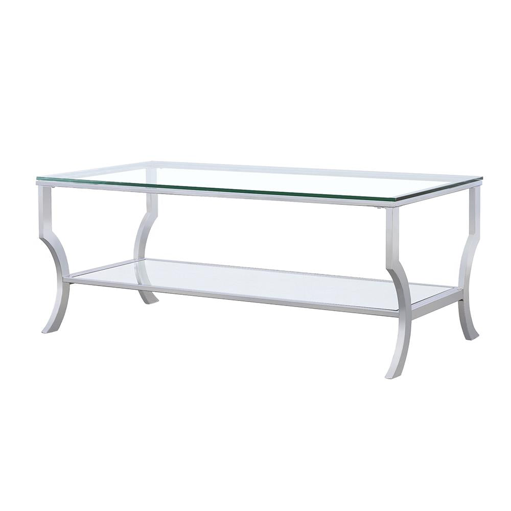 Coaster Furniture Saide 720338 Rectangular Glass Top Coffee Table - Chrome - Image 3