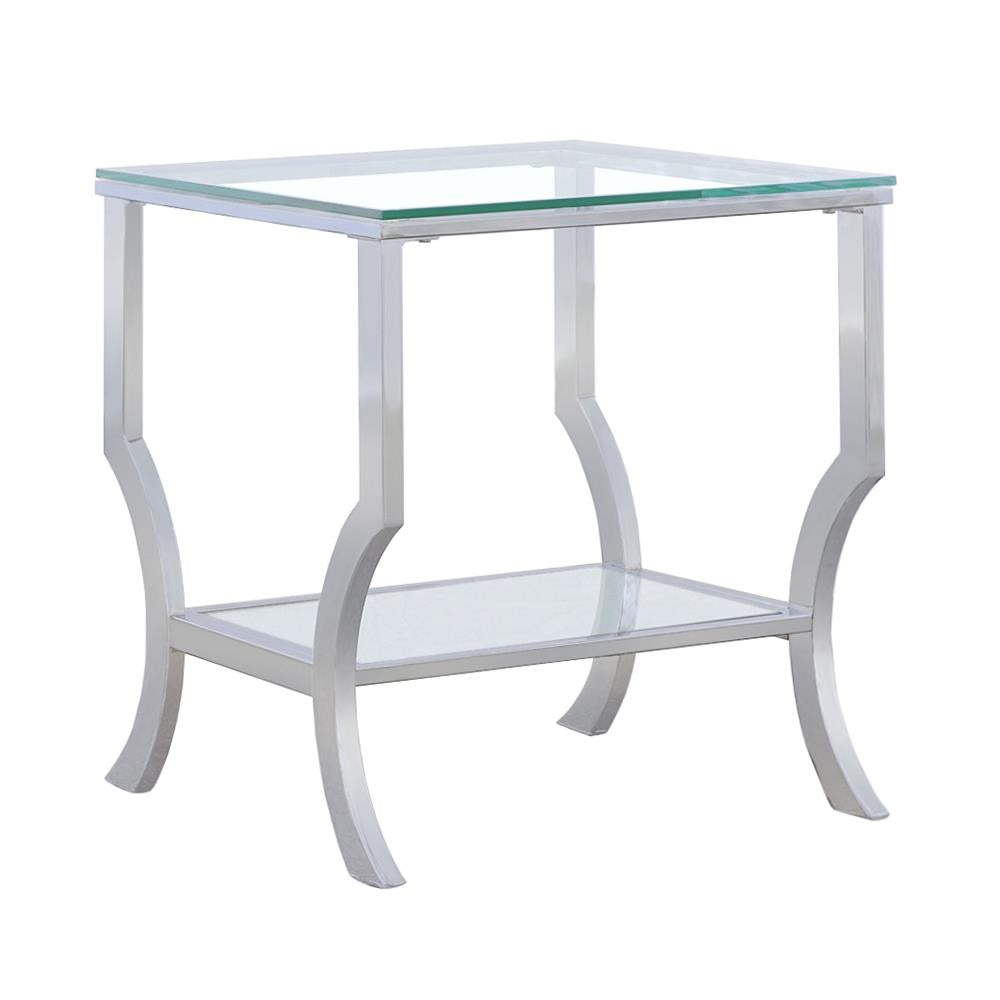 Coaster Furniture Saide 720337 Square Glass Top Side End Table - Chrome - Image 1