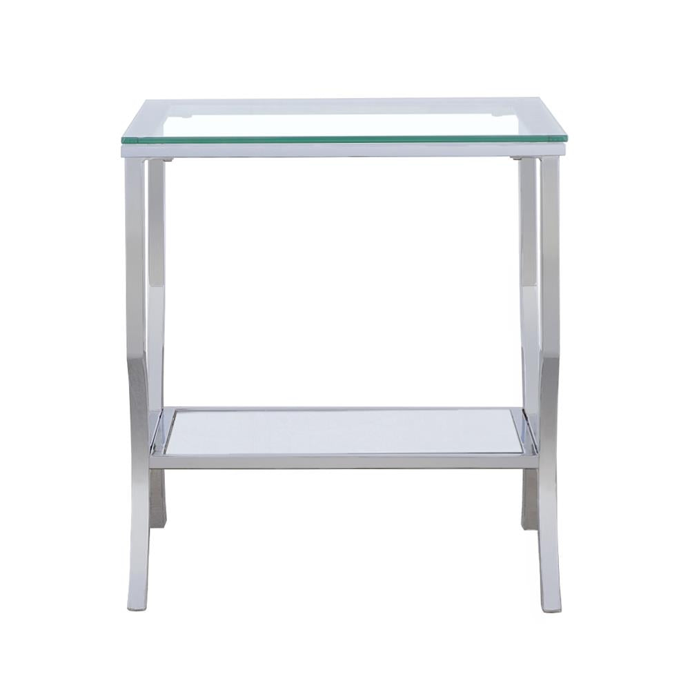 Coaster Furniture Saide 720337 Square Glass Top Side End Table - Chrome - Image 2