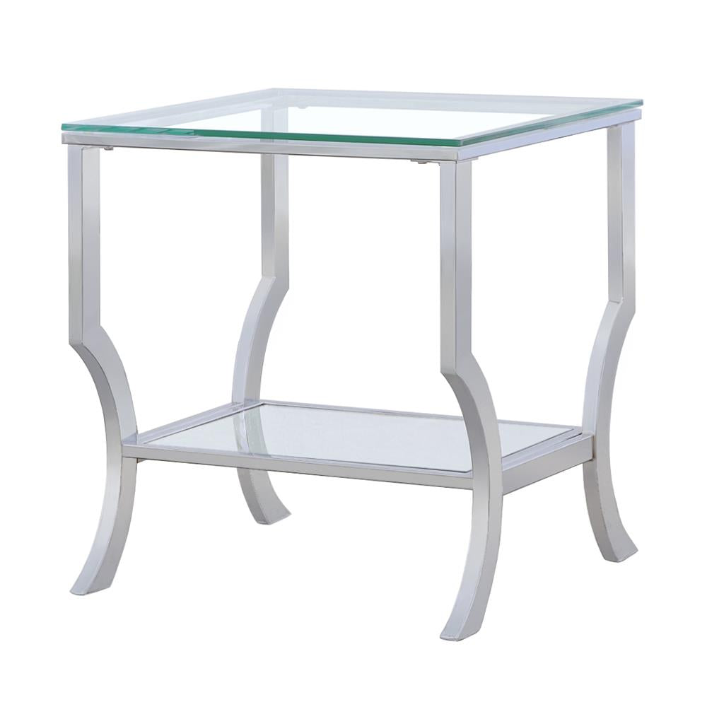 Coaster Furniture Saide 720337 Square Glass Top Side End Table - Chrome - Image 3