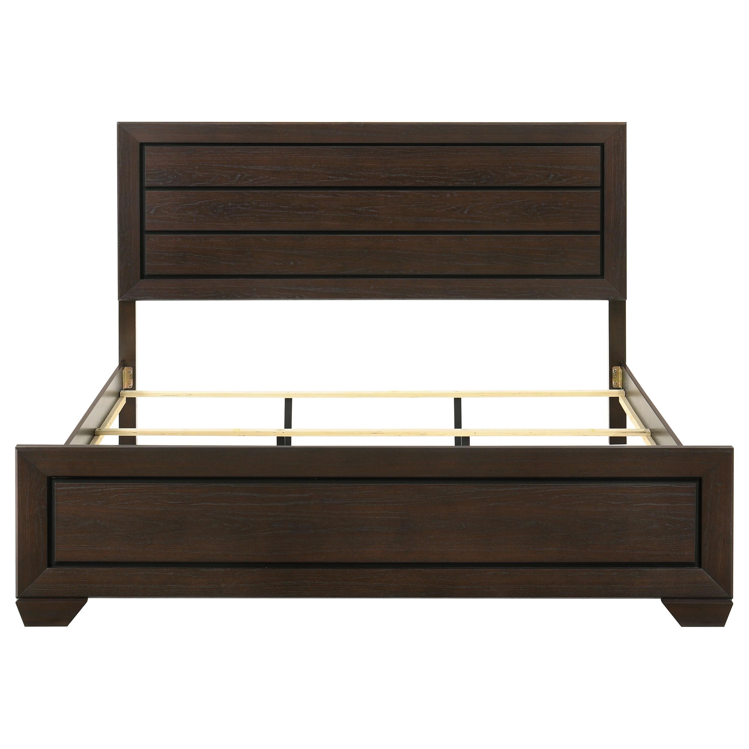 Coaster Furniture Kauffman 204391KE Wood Eastern King Panel Bed - Dark Cocoa - Image 3