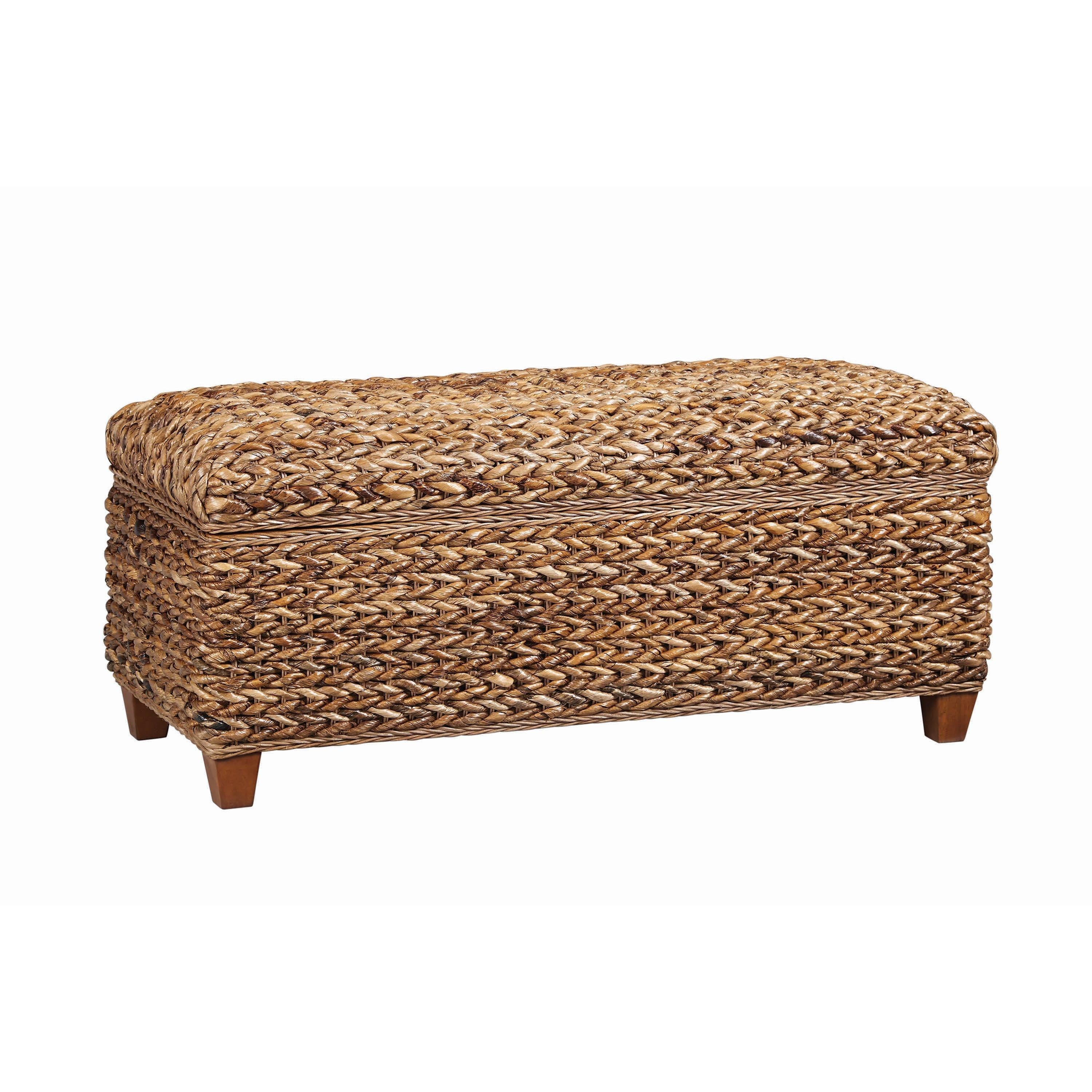 Coaster Furniture Laughton 500215 Hand-Woven Banana Leaf Storage Trunk – Amber