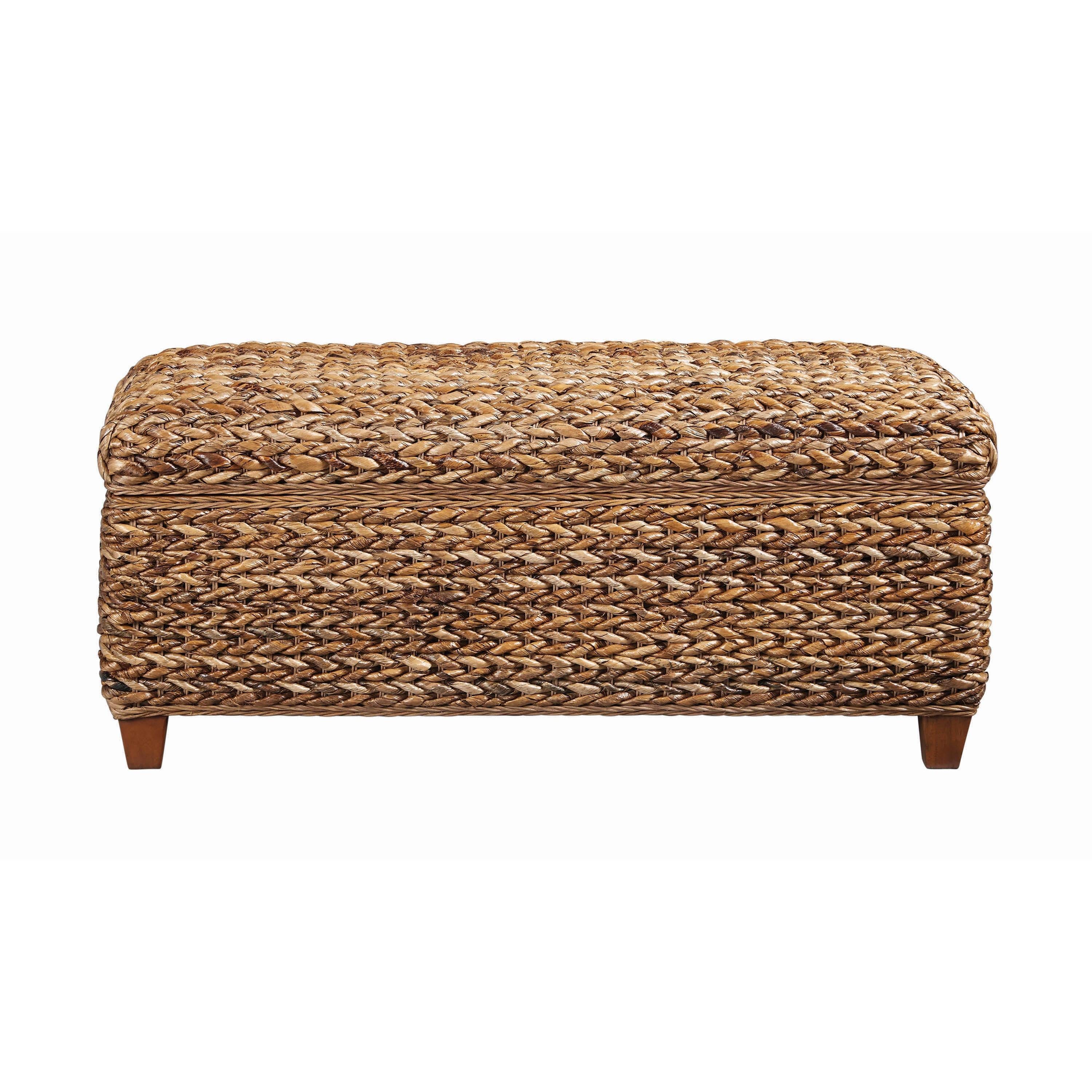 Coaster Furniture Laughton 500215 Hand-Woven Banana Leaf Storage Trunk - Amber - Image 2