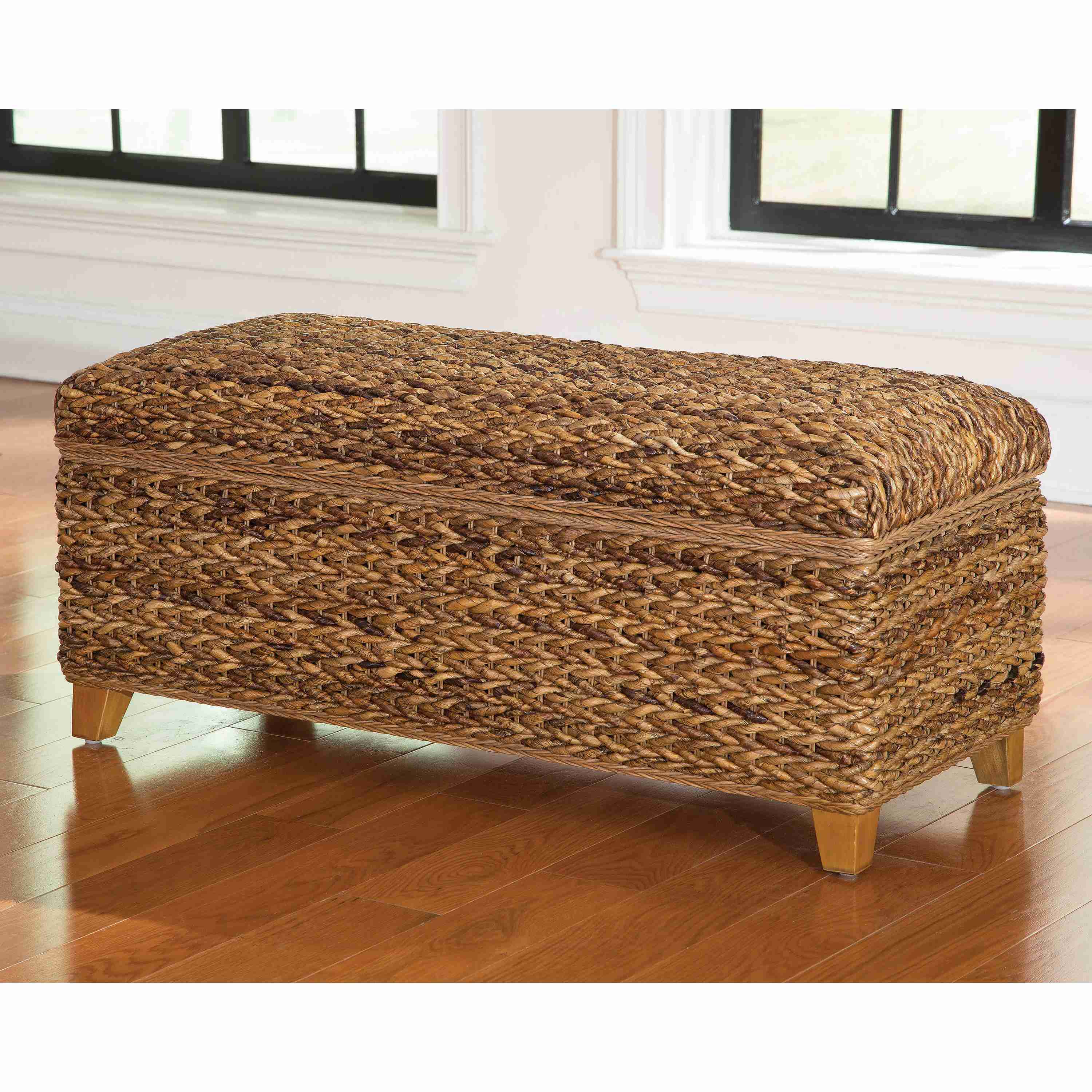 Coaster Furniture Laughton 500215 Hand-Woven Banana Leaf Storage Trunk - Amber - Image 3