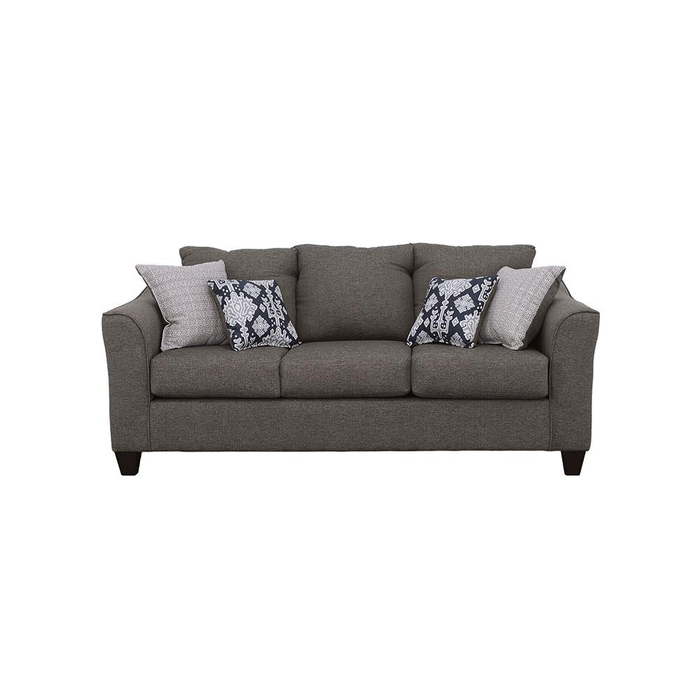 Coaster Furniture Salizar 506021 Upholstered Flared Arm Sofa - Charcoal Grey - Image 2