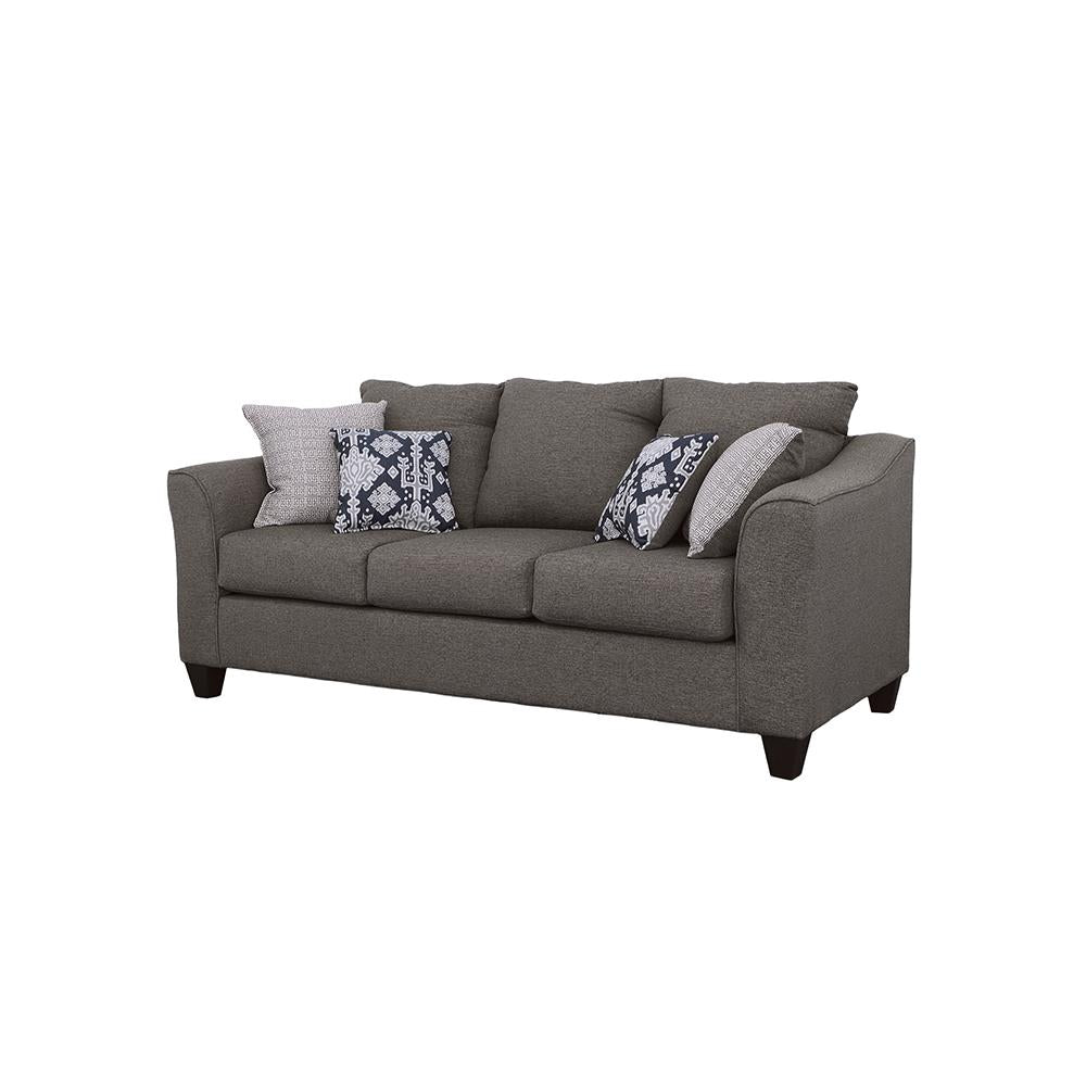 Coaster Furniture Salizar 506021 Upholstered Flared Arm Sofa - Charcoal Grey - Image 3