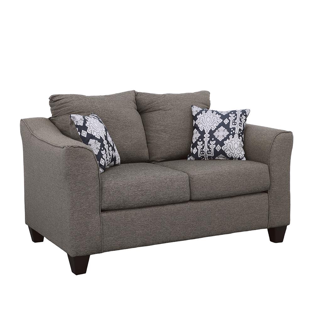Coaster Furniture Salizar 506022 Upholstered Flared Arm Loveseat – Charcoal Grey
