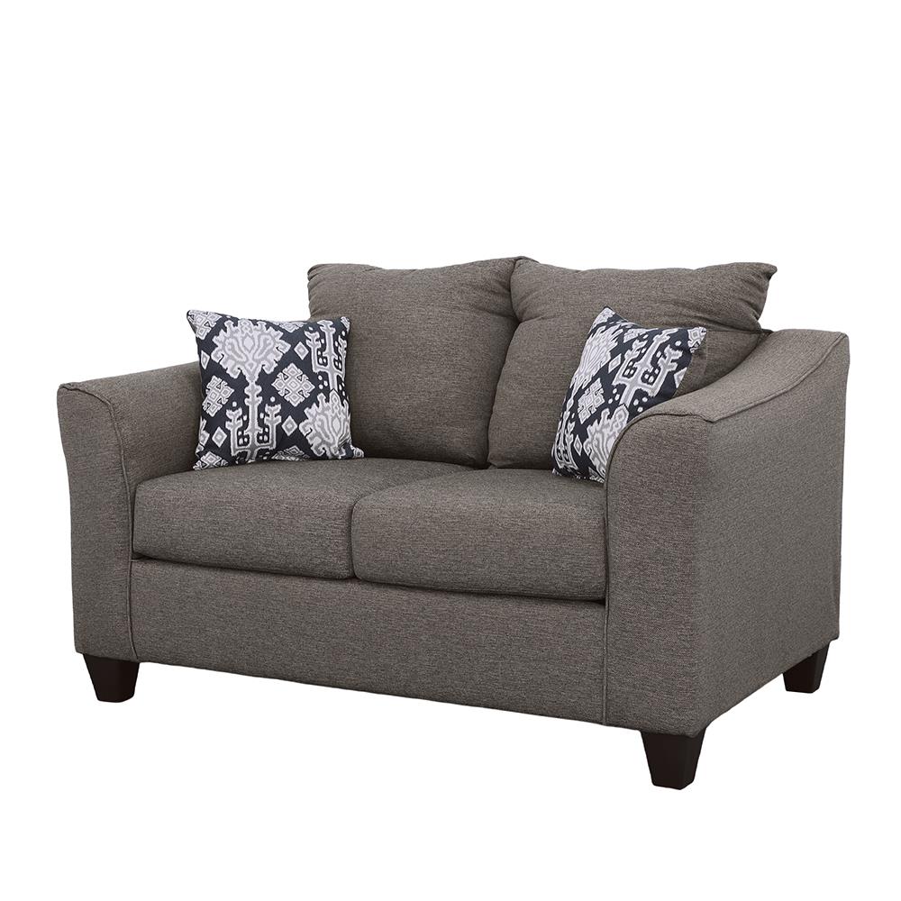 Coaster Furniture Salizar 506022 Upholstered Flared Arm Loveseat - Charcoal Grey - Image 3