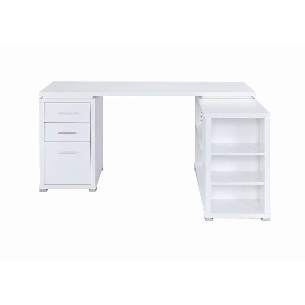 Coaster Furniture Yvette 800516 60-inch 3-Drawer L-Shape Computer Desk - White - Image 3