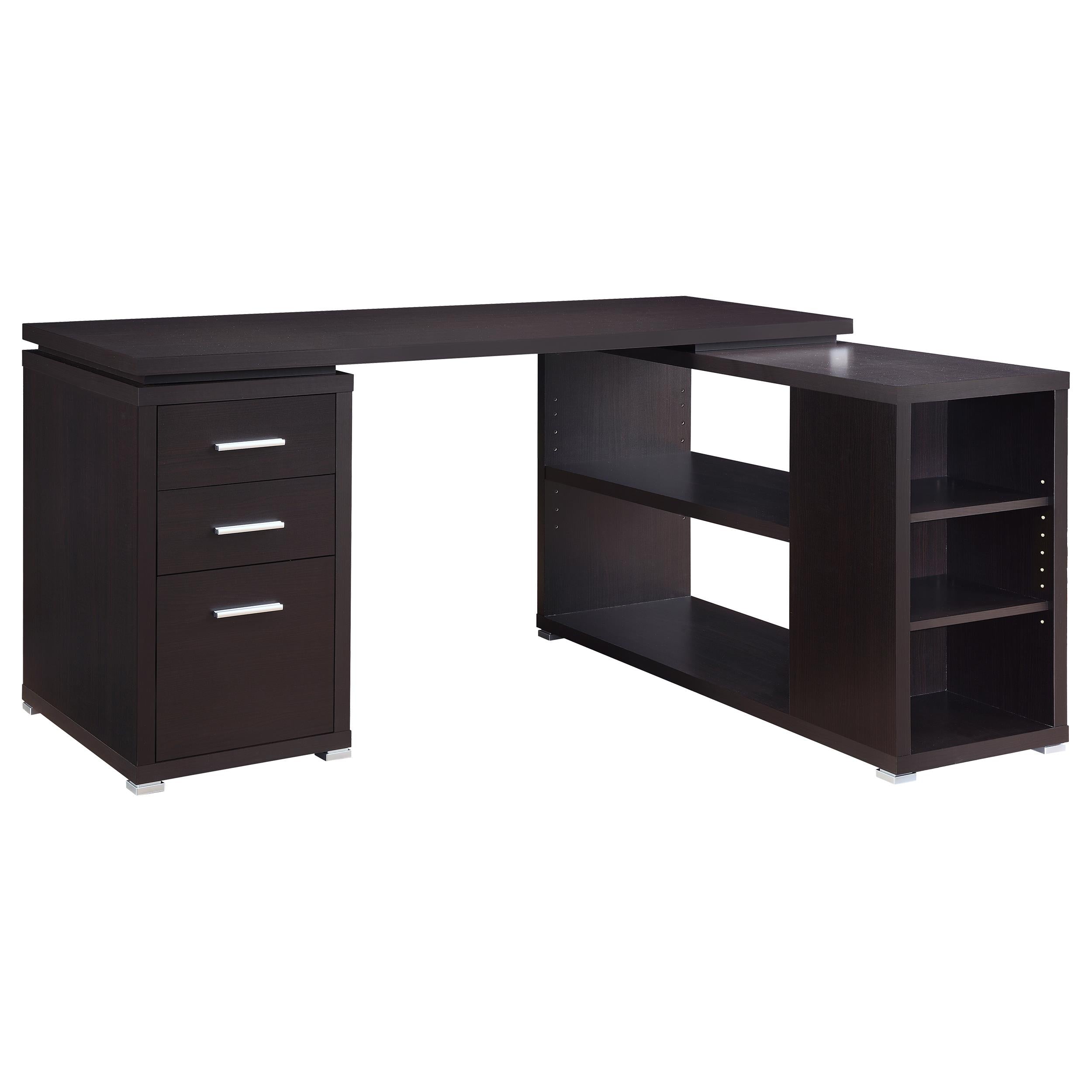 Coaster Furniture Yvette 800517 60-inch 3-Drawer L-Shape Computer Desk - Cappuccino - Image 1