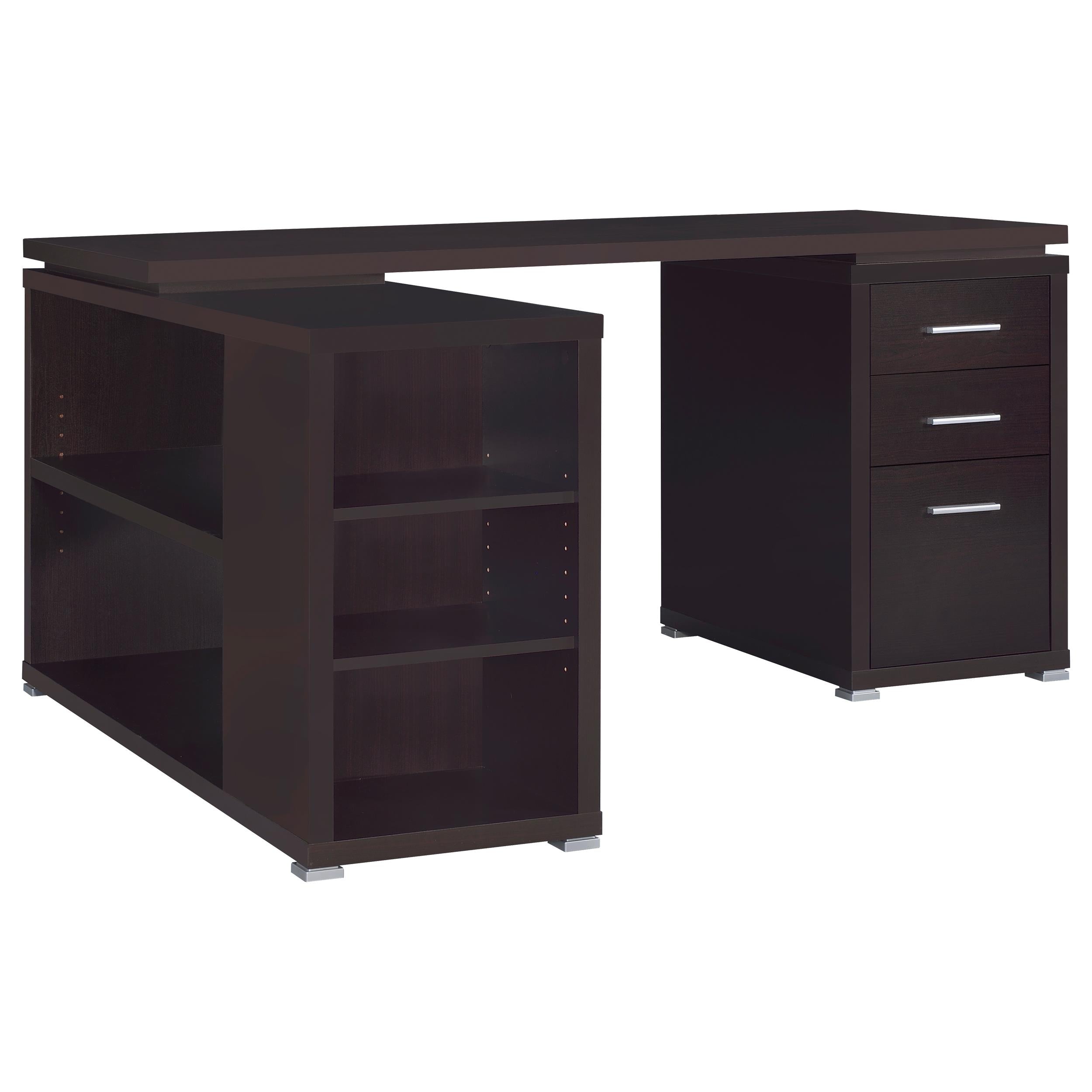 Coaster Furniture Yvette 800517 60-inch 3-Drawer L-Shape Computer Desk - Cappuccino - Image 3