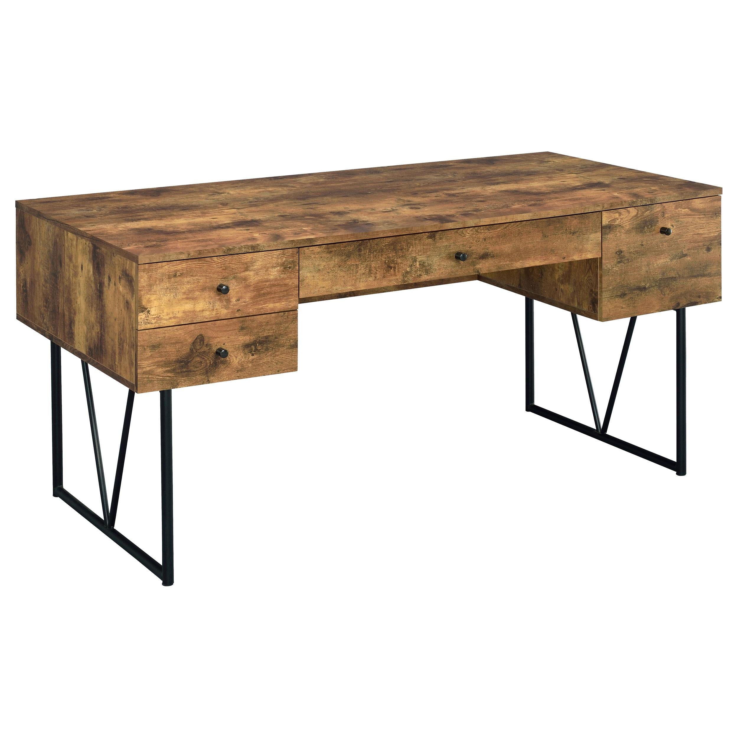 Coaster Furniture Analiese 800999 63-inch 4-Drawer Writing Desk – Rustic Nutmeg