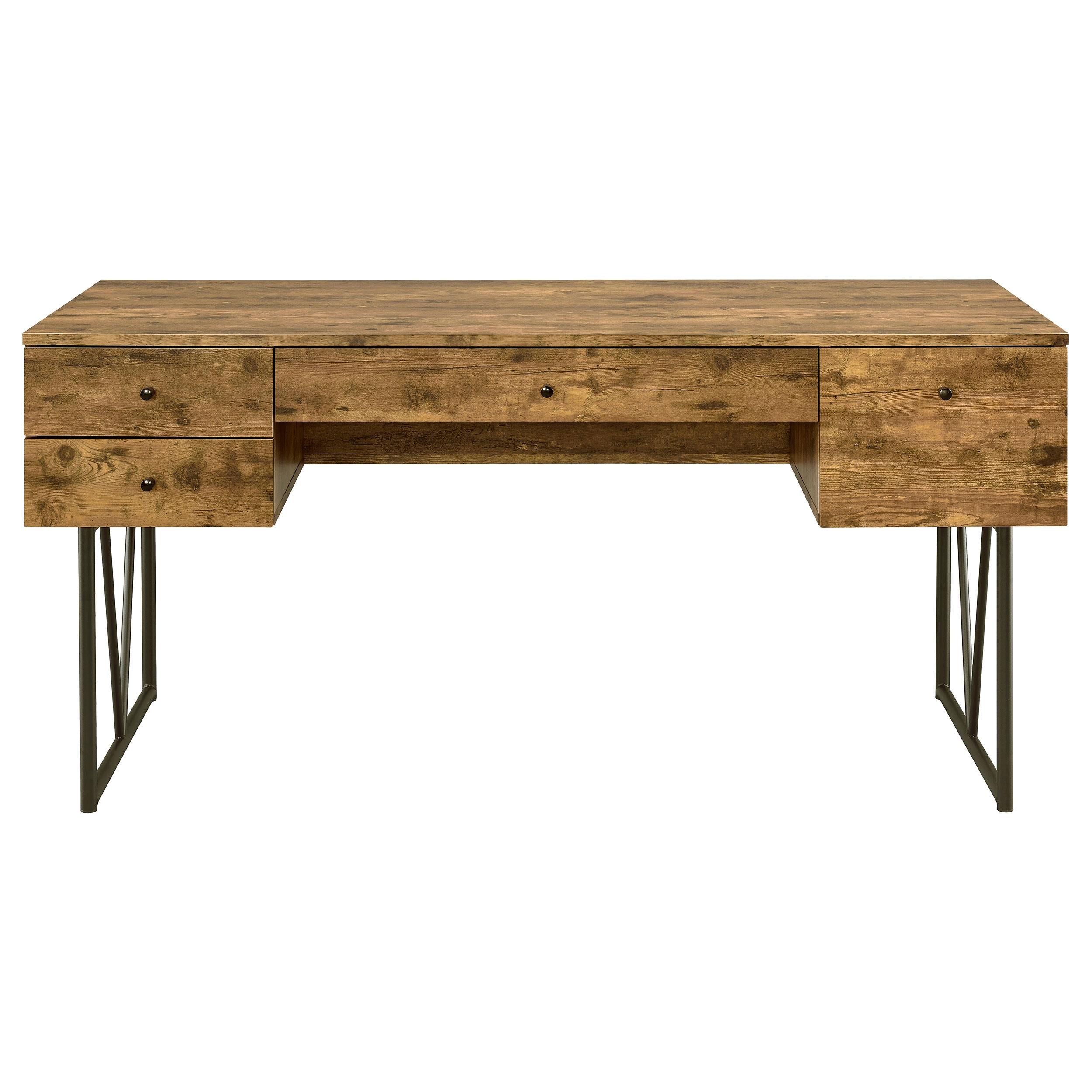 Coaster Furniture Analiese 800999 63-inch 4-Drawer Writing Desk - Rustic Nutmeg - Image 3
