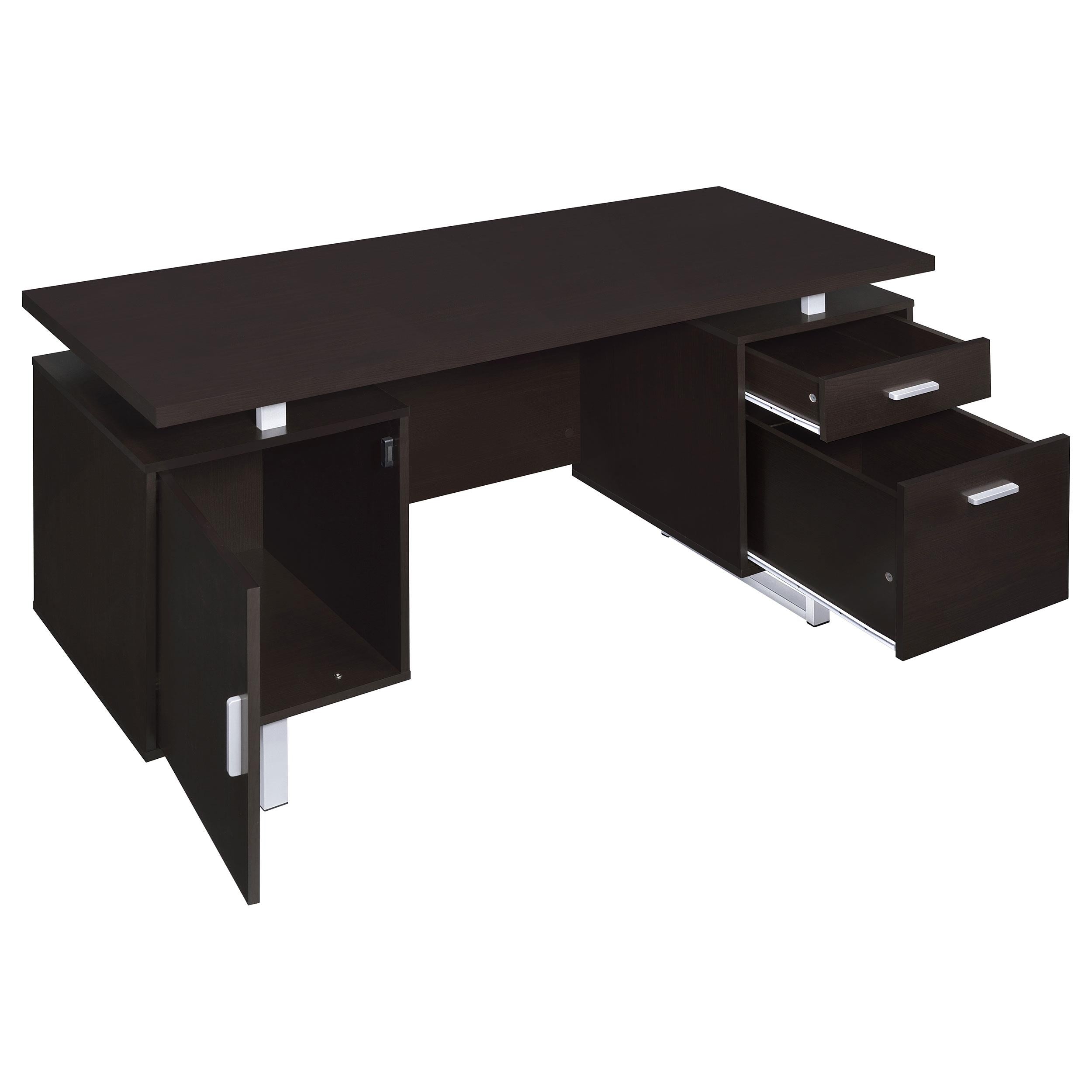 Coaster Furniture Lawtey 801521 60-inch 2-Drawer Office Computer Desk - Cappuccino - Image 2