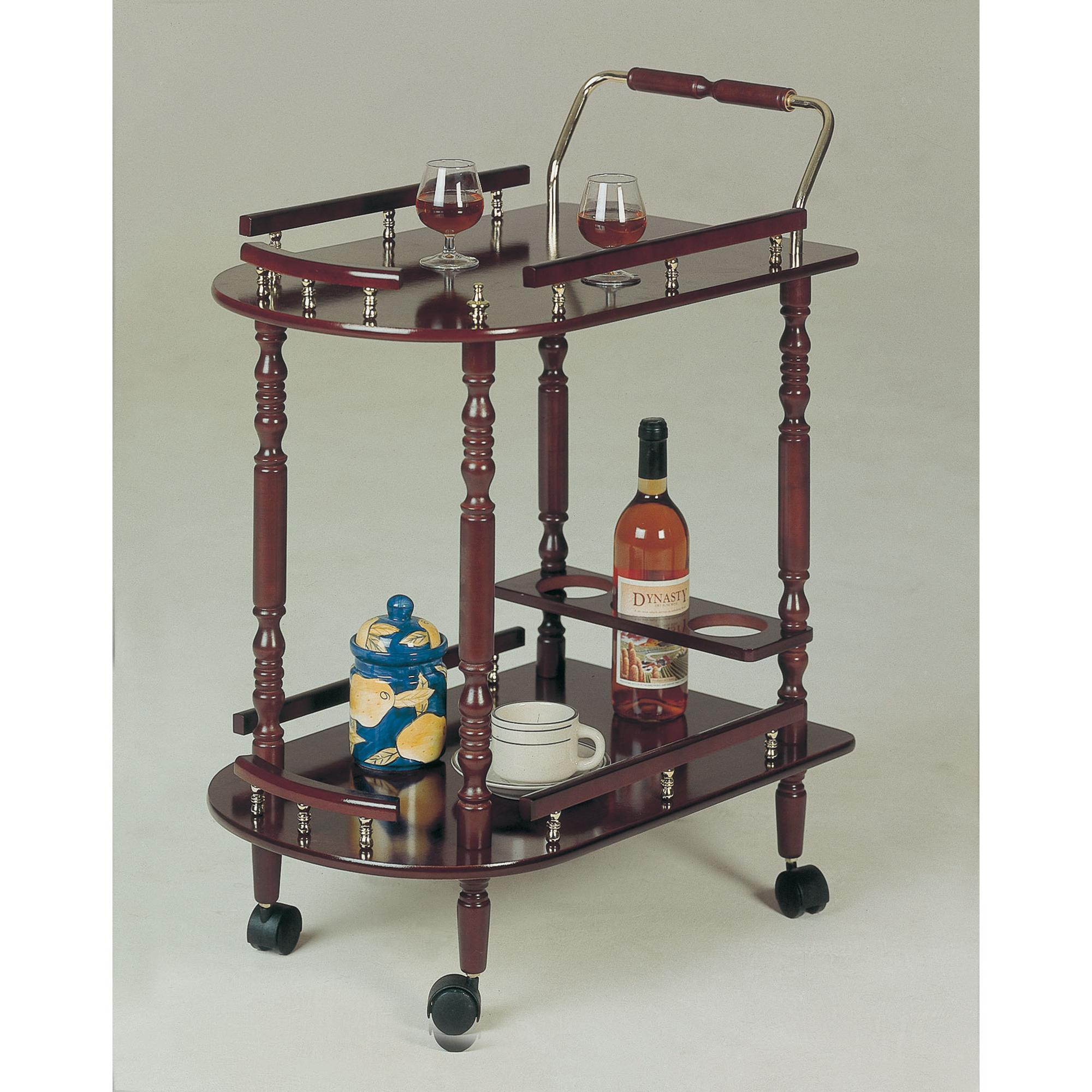 Coaster Furniture Palmer 3512 2-tier Rectangular Wood Bar Cart – Merlot