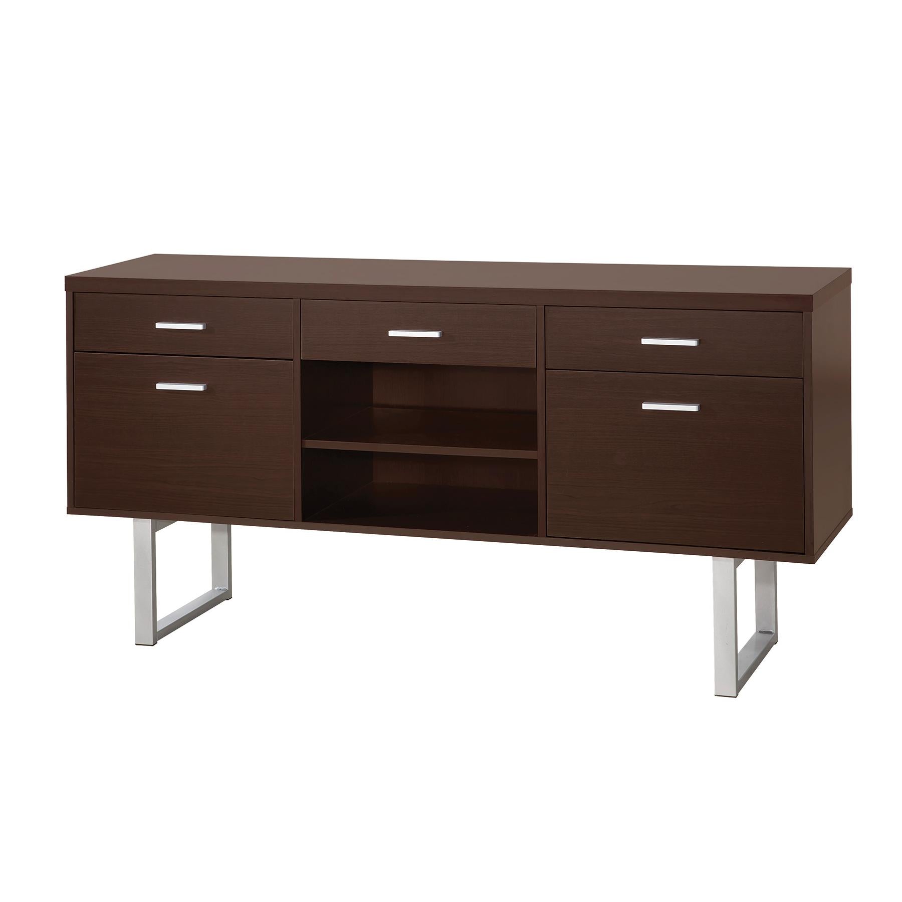 Coaster Furniture Lawtey 801522 5-Drawer Home Office Storage Credenza - Cappuccino - Image 1