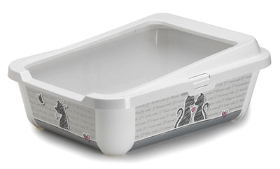 Moderna Trendy Cat Litter Box Open + Edge Cats In Love