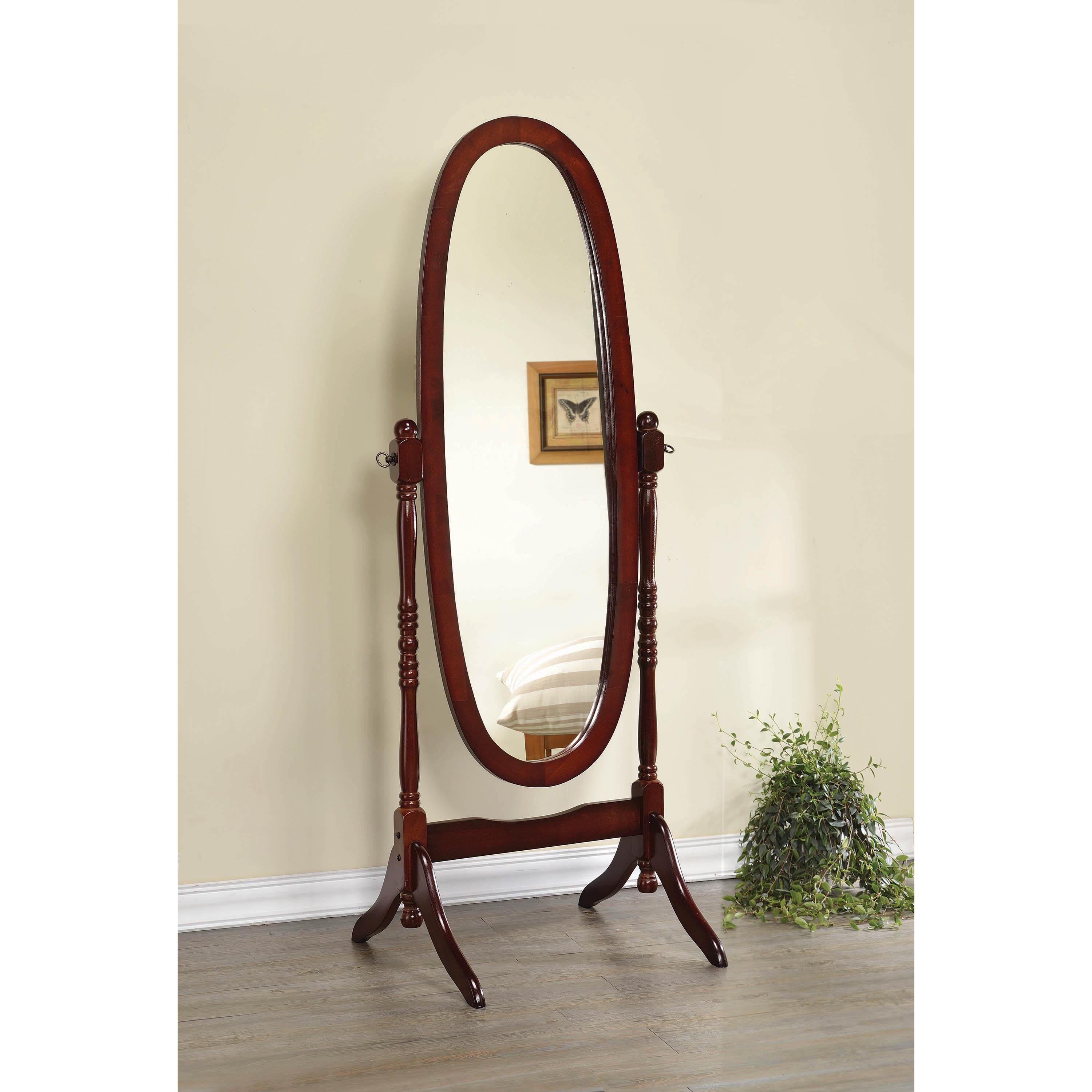 Coaster Furniture Foyet 3101 Wood Adjustable Full Length Cheval Mirror - Merlot - Image 2