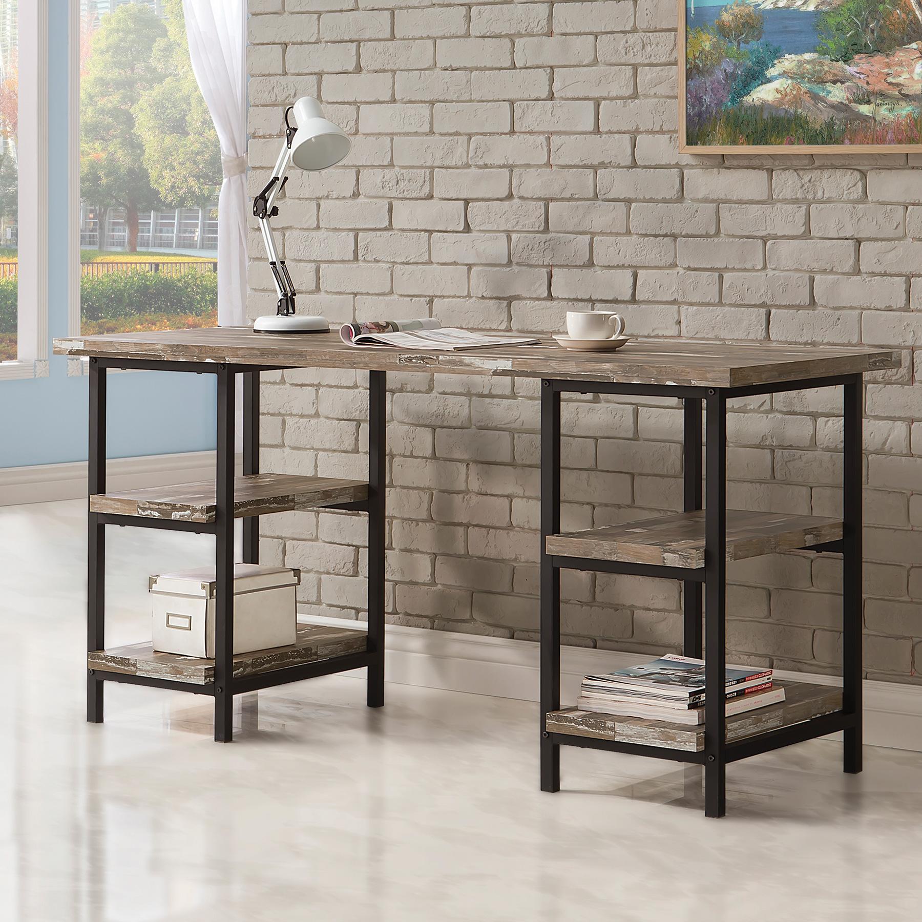 Coaster Furniture Kemper 801551 59-inch 4-shelf Writing Desk - Weathered Brown - Image 2