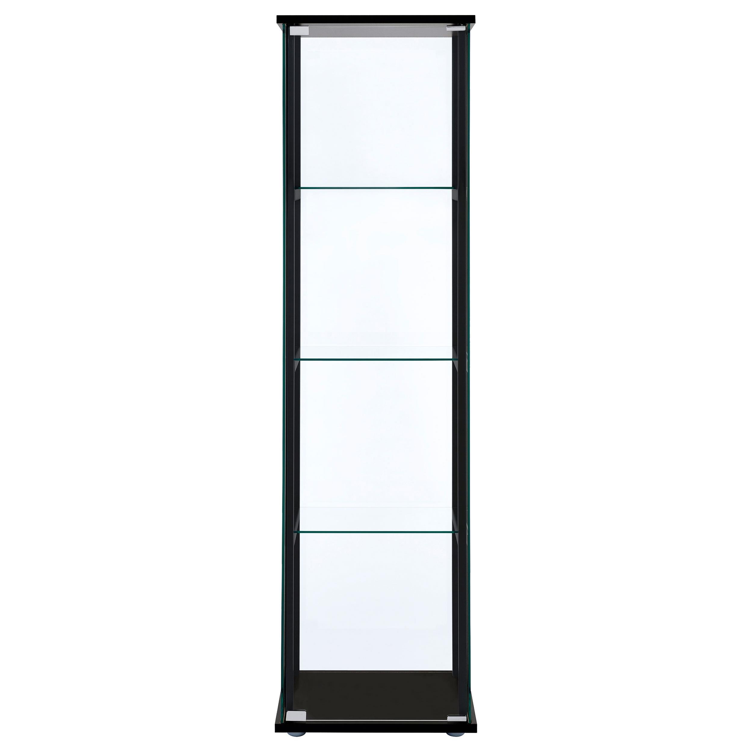 Coaster Furniture Cyclamen 950171 4-shelf Clear Glass Curio Display Cabinet - Black - Image 2
