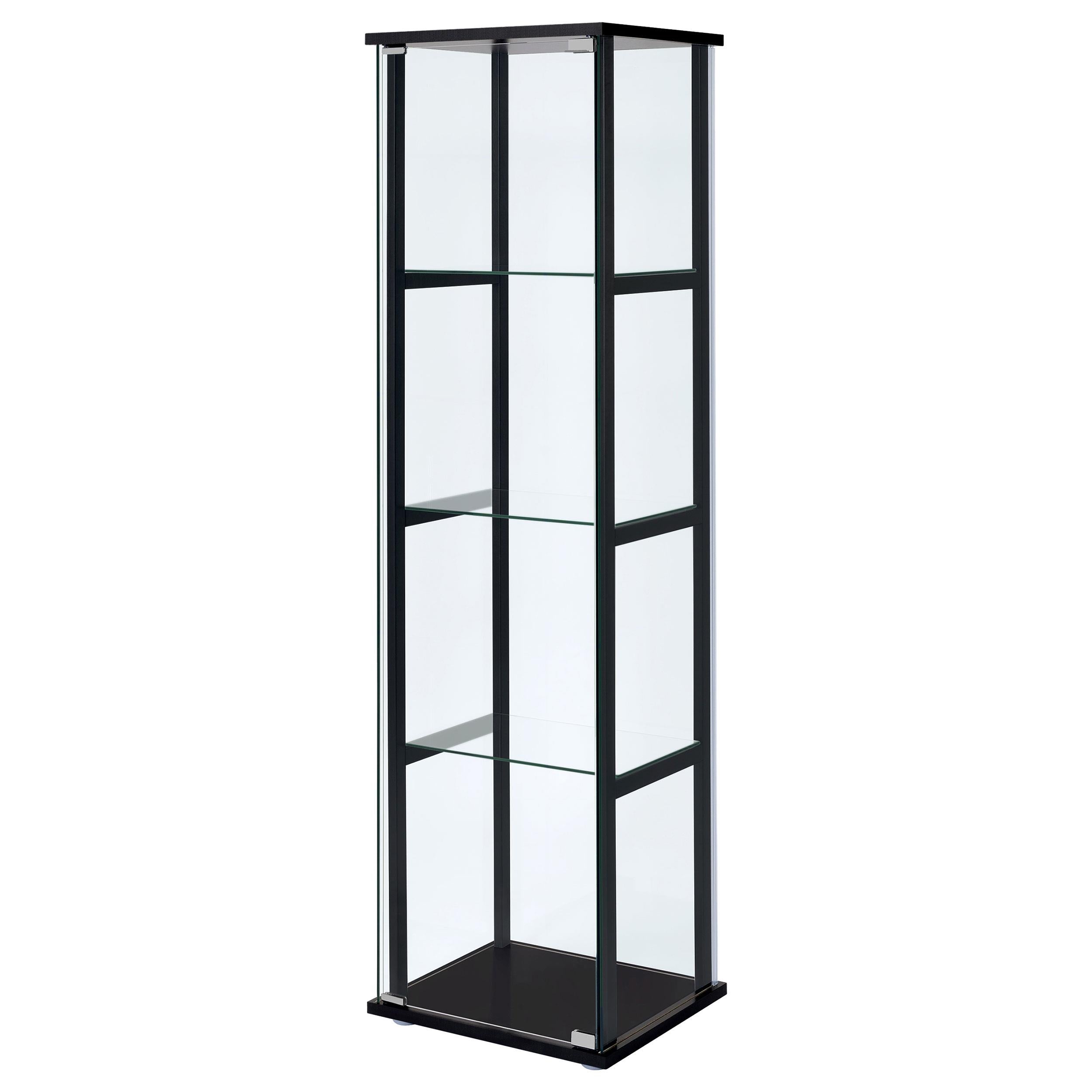 Coaster Furniture Cyclamen 950171 4-shelf Clear Glass Curio Display Cabinet - Black - Image 3