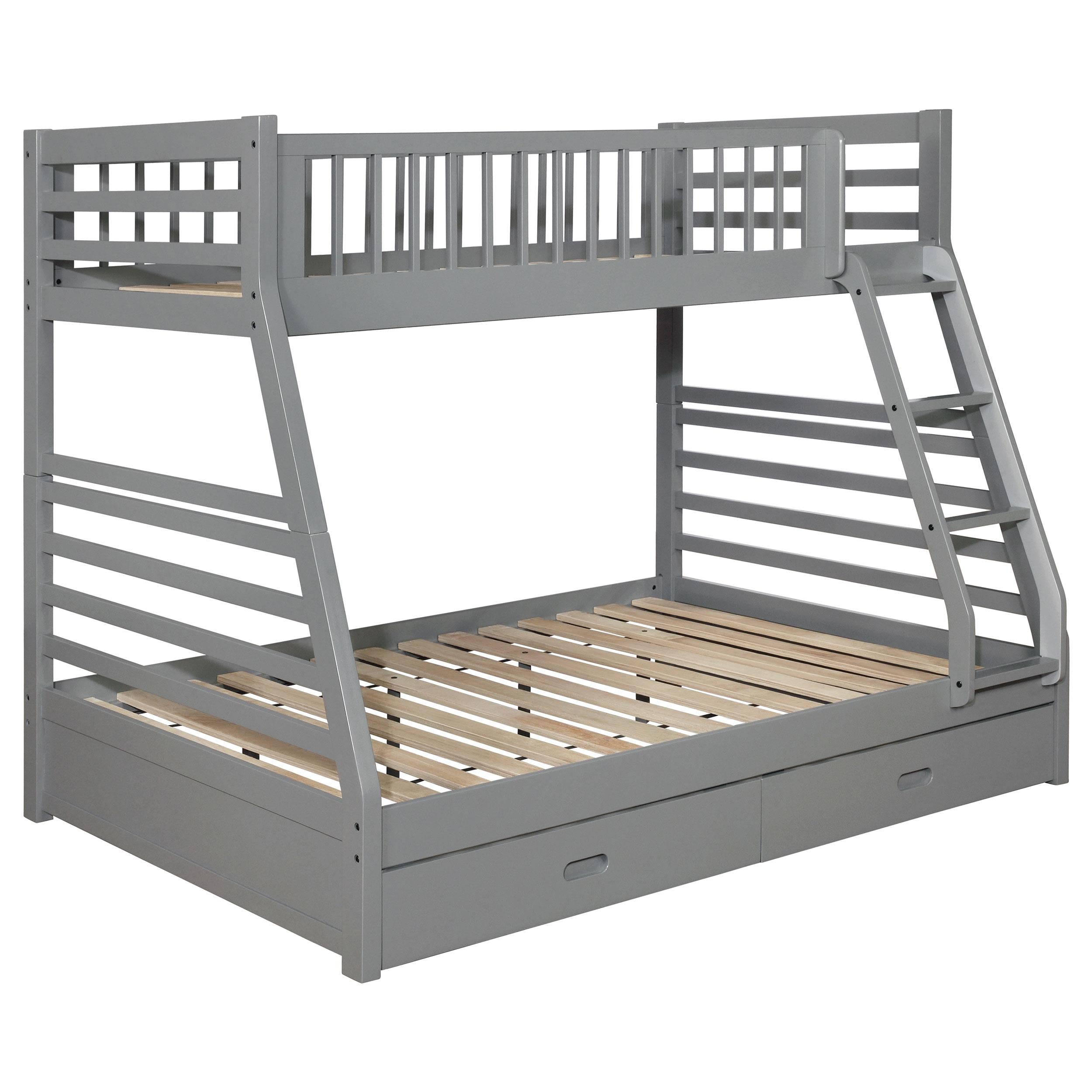 Coaster Furniture Ashton 460182 2-Drawer Wood Twin Over Full Bunk Bed – Grey