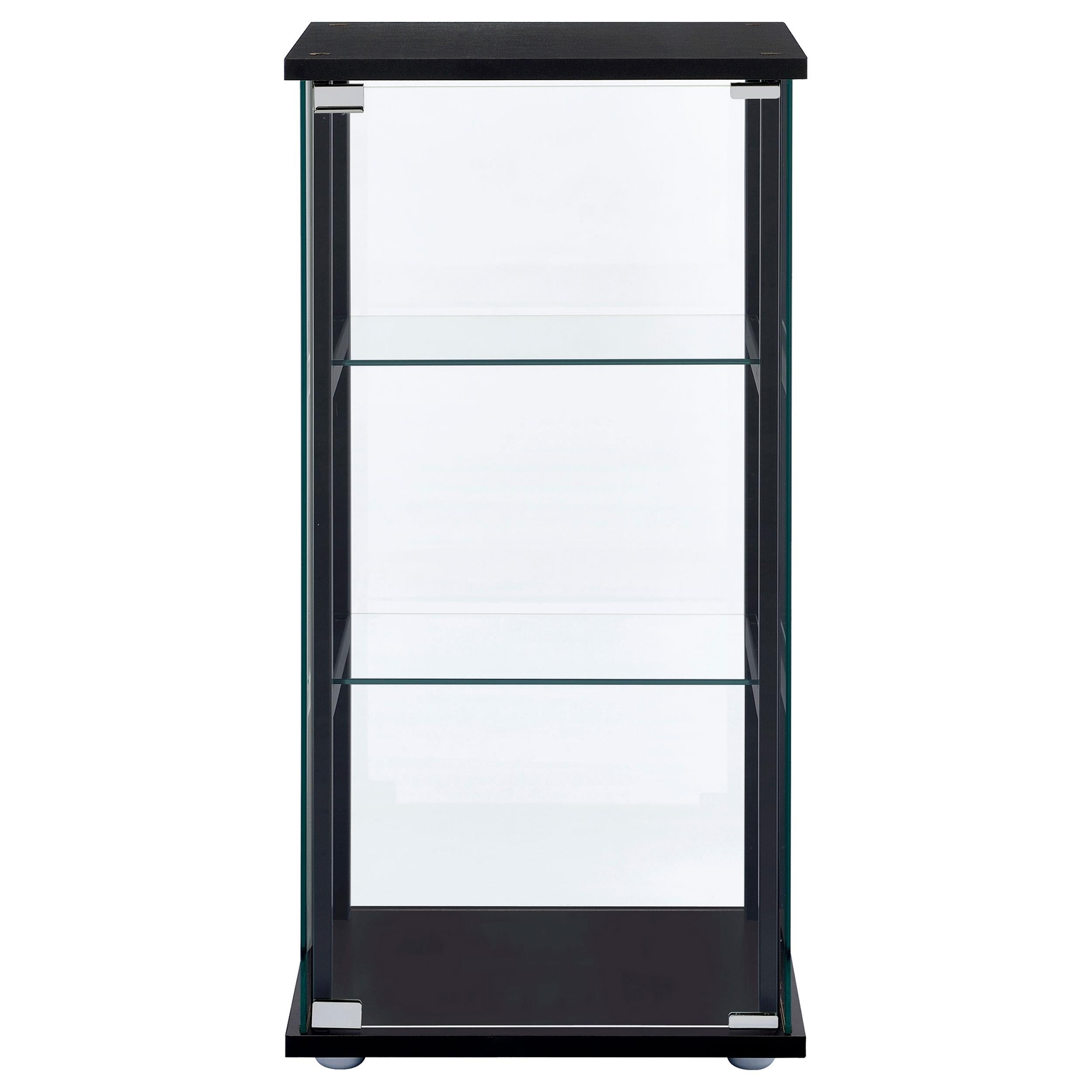 Coaster Furniture Cyclamen 950179 3-shelf Clear Glass Curio Display Cabinet - Black - Image 2