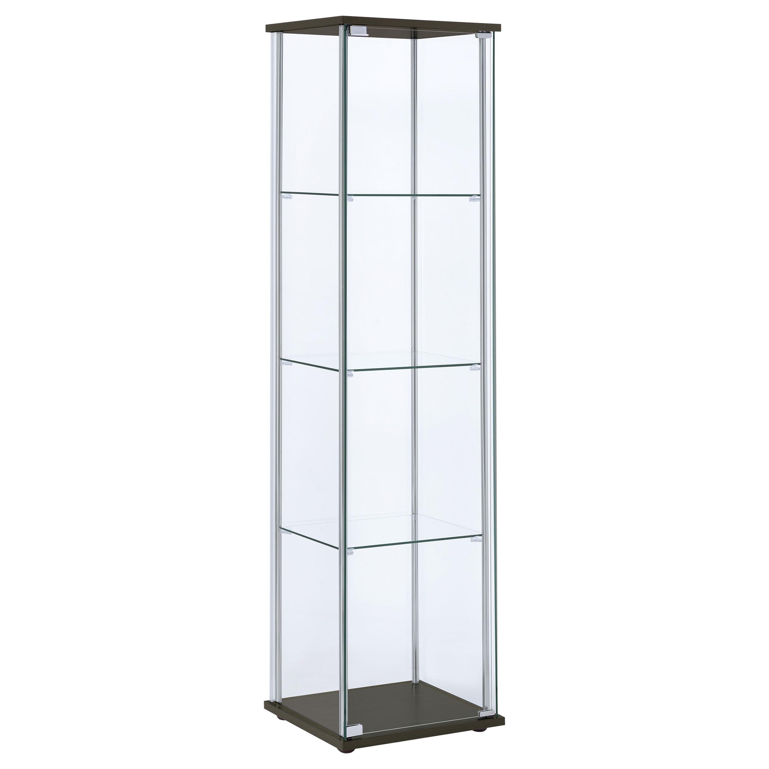 Coaster Furniture Bellatrix 950172 4-shelf Clear Glass Curio Cabinet – Cappuccino