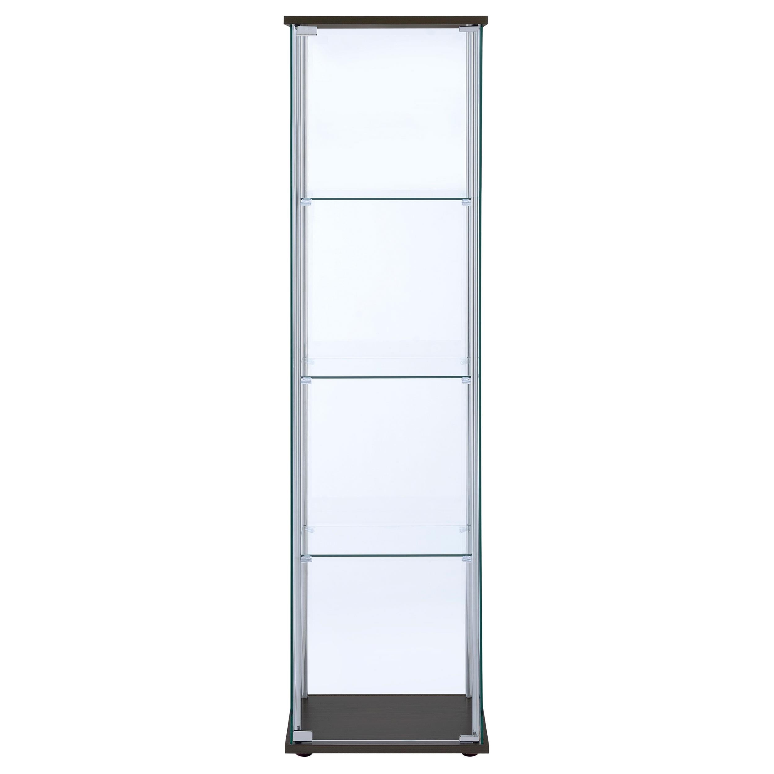 Coaster Furniture Bellatrix 950172 4-shelf Clear Glass Curio Cabinet - Cappuccino - Image 2