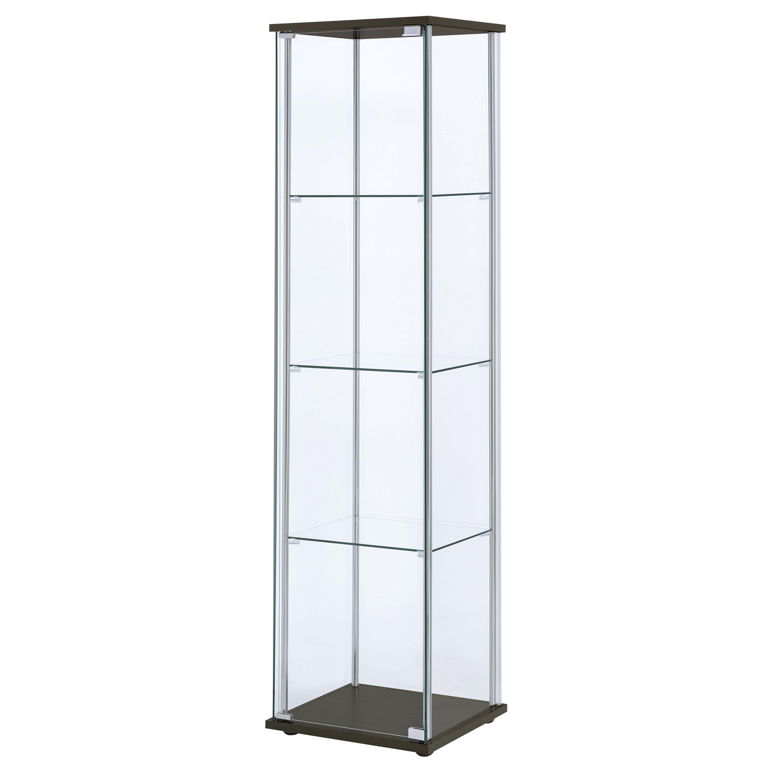 Coaster Furniture Bellatrix 950172 4-shelf Clear Glass Curio Cabinet - Cappuccino - Image 3