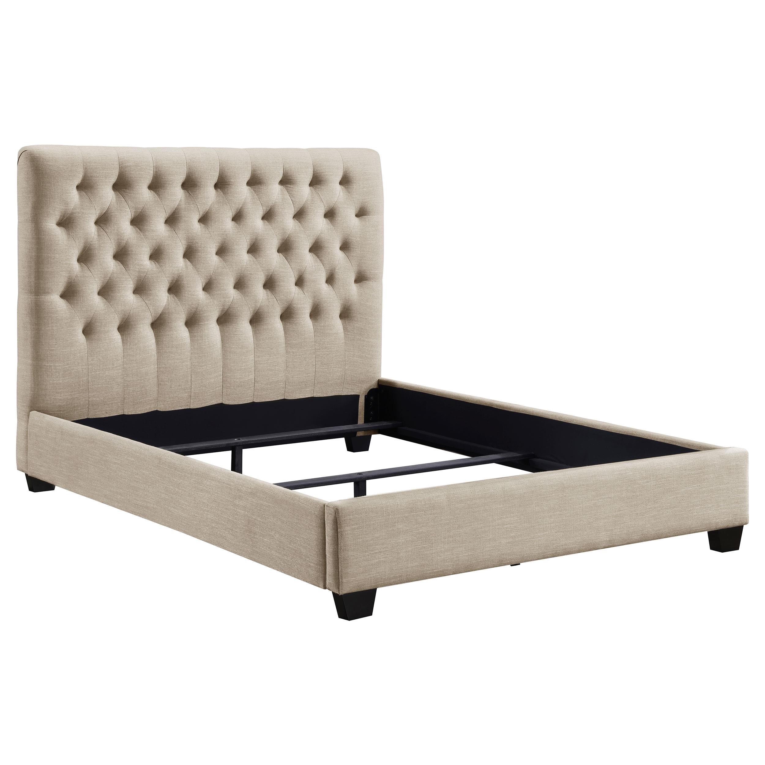 Coaster Furniture Chloe 300007Q Upholstered Queen Panel Bed - Oatmeal - Image 1
